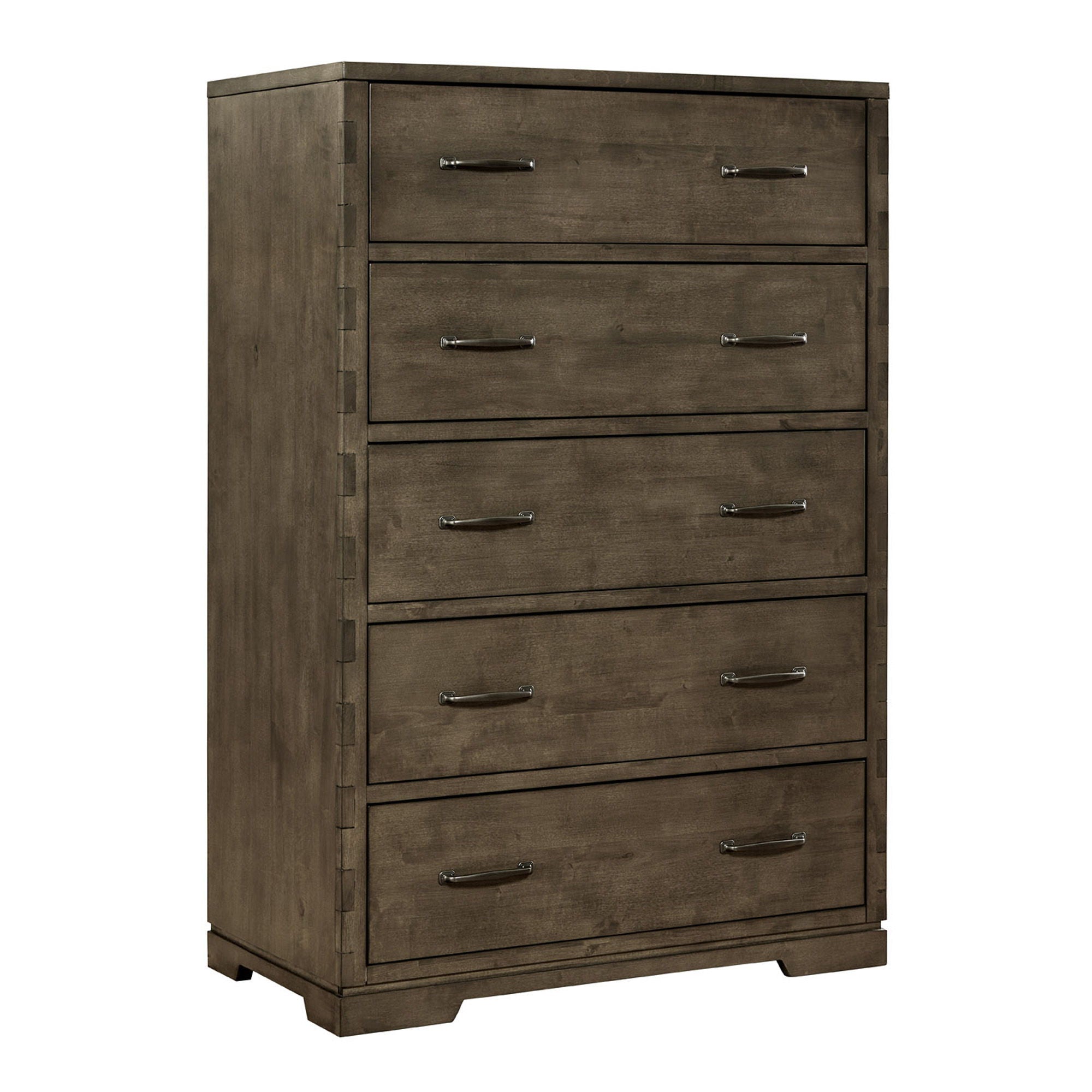 Dovetail - 5 Drawer Wood Chest - Graphite