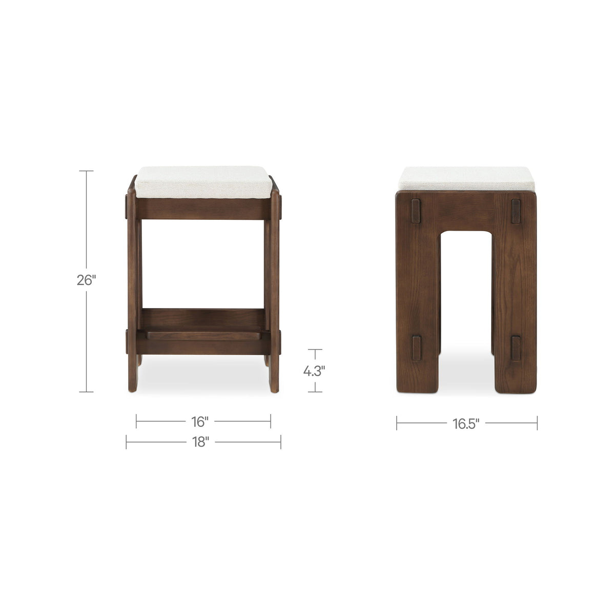 Ashby - Counter Stool - Ash Beige