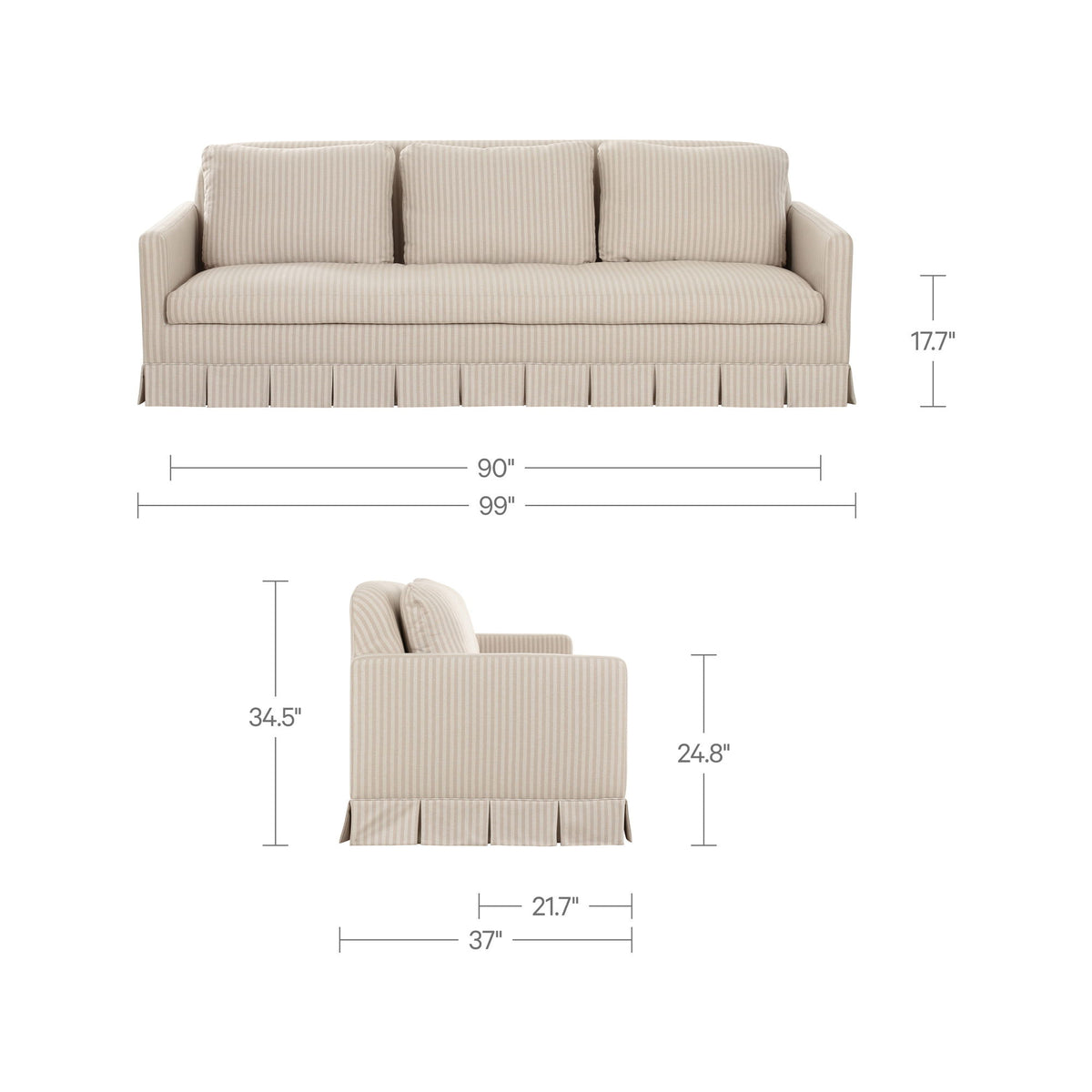 Pellicano - Sofa - Beige Stripe