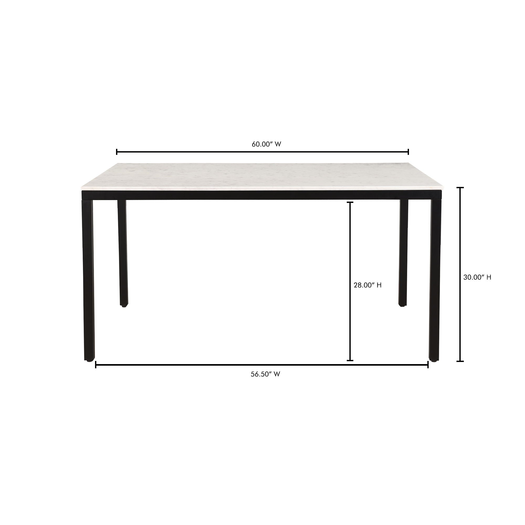 Parson - Marble Dining Table Small - Black