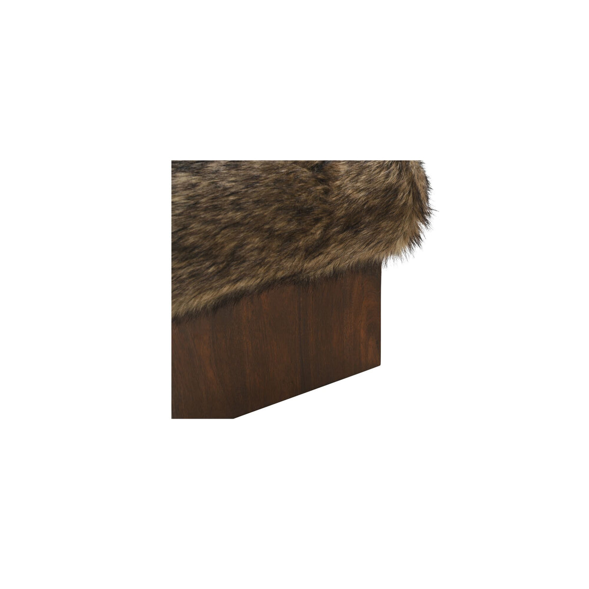 Serge - Ottoman Faux Fur - Brown