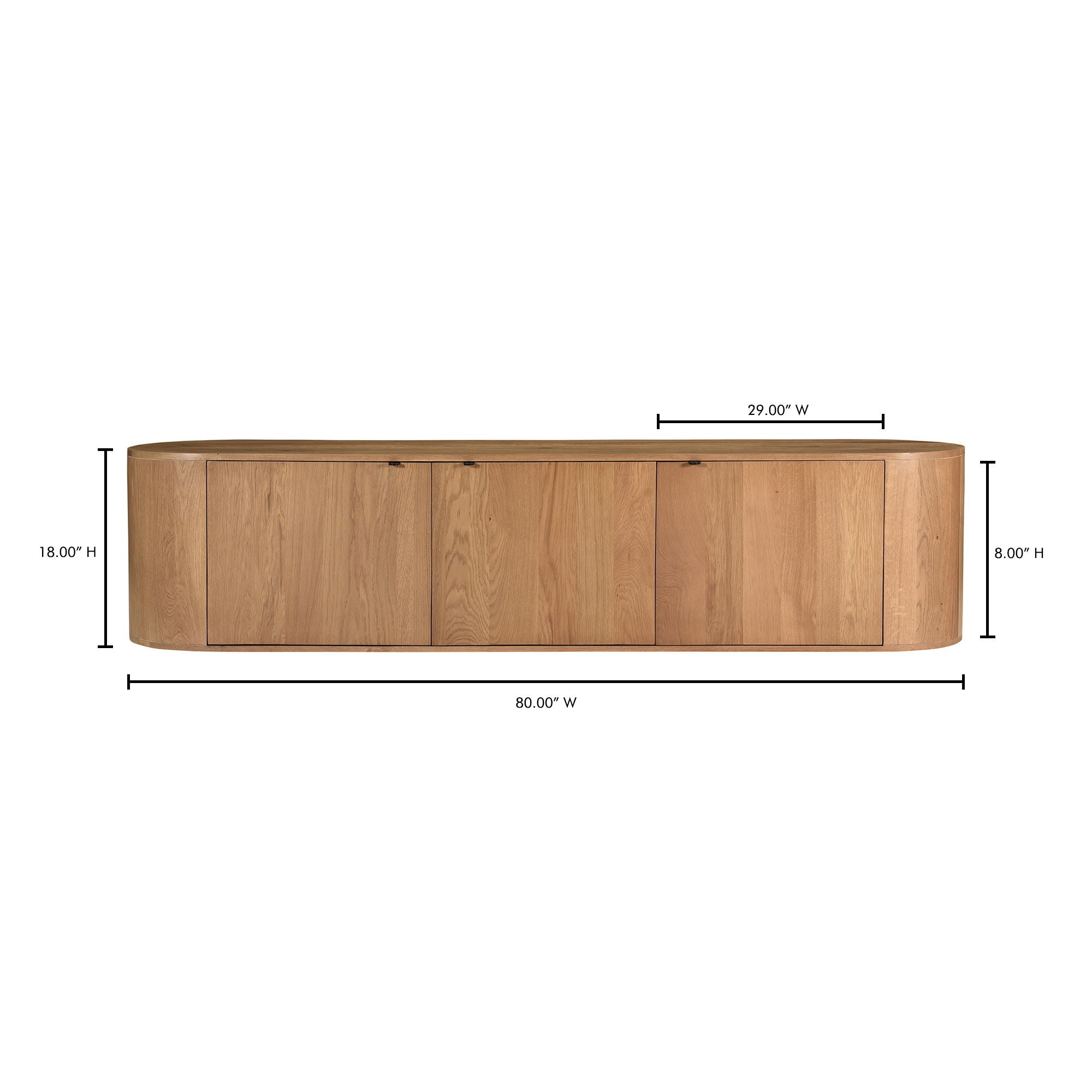 Theo - Media Bench - Natural Oak