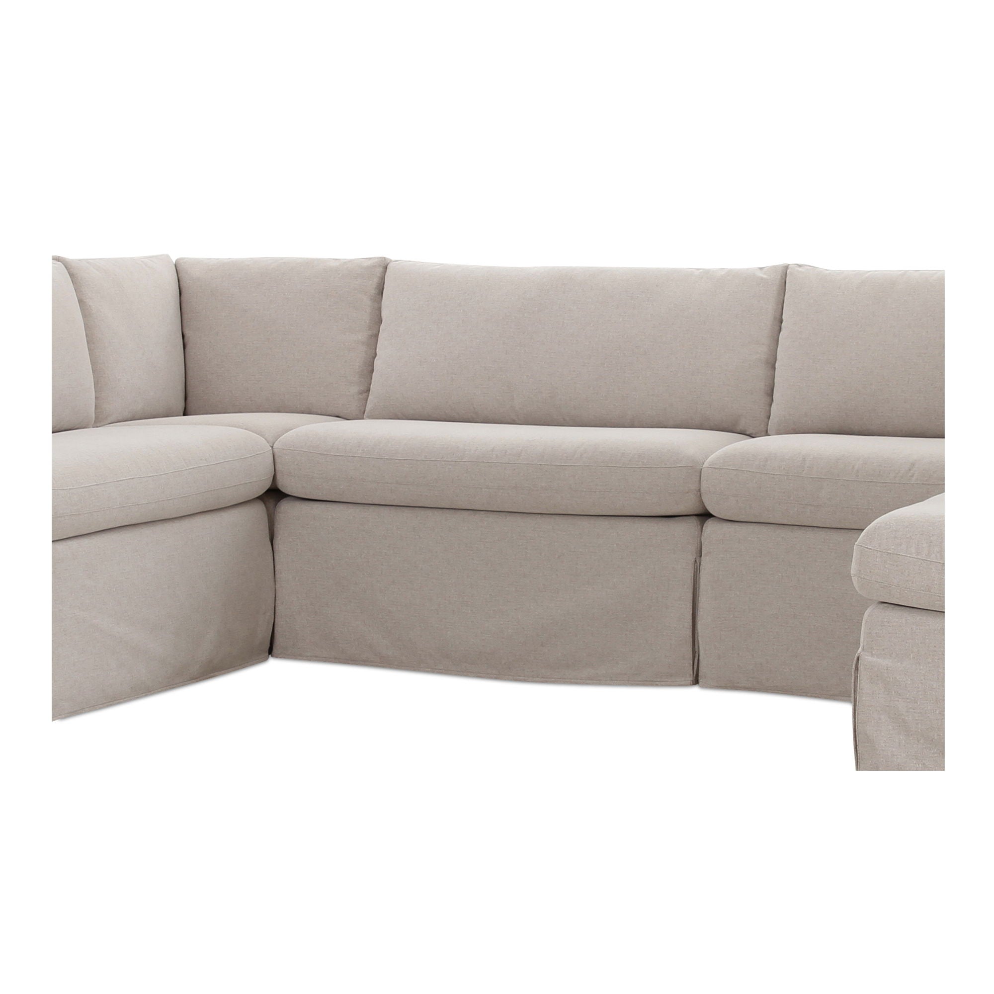Fable - 6 Piece Slipcover Dining Banquette U-Shape - Beige