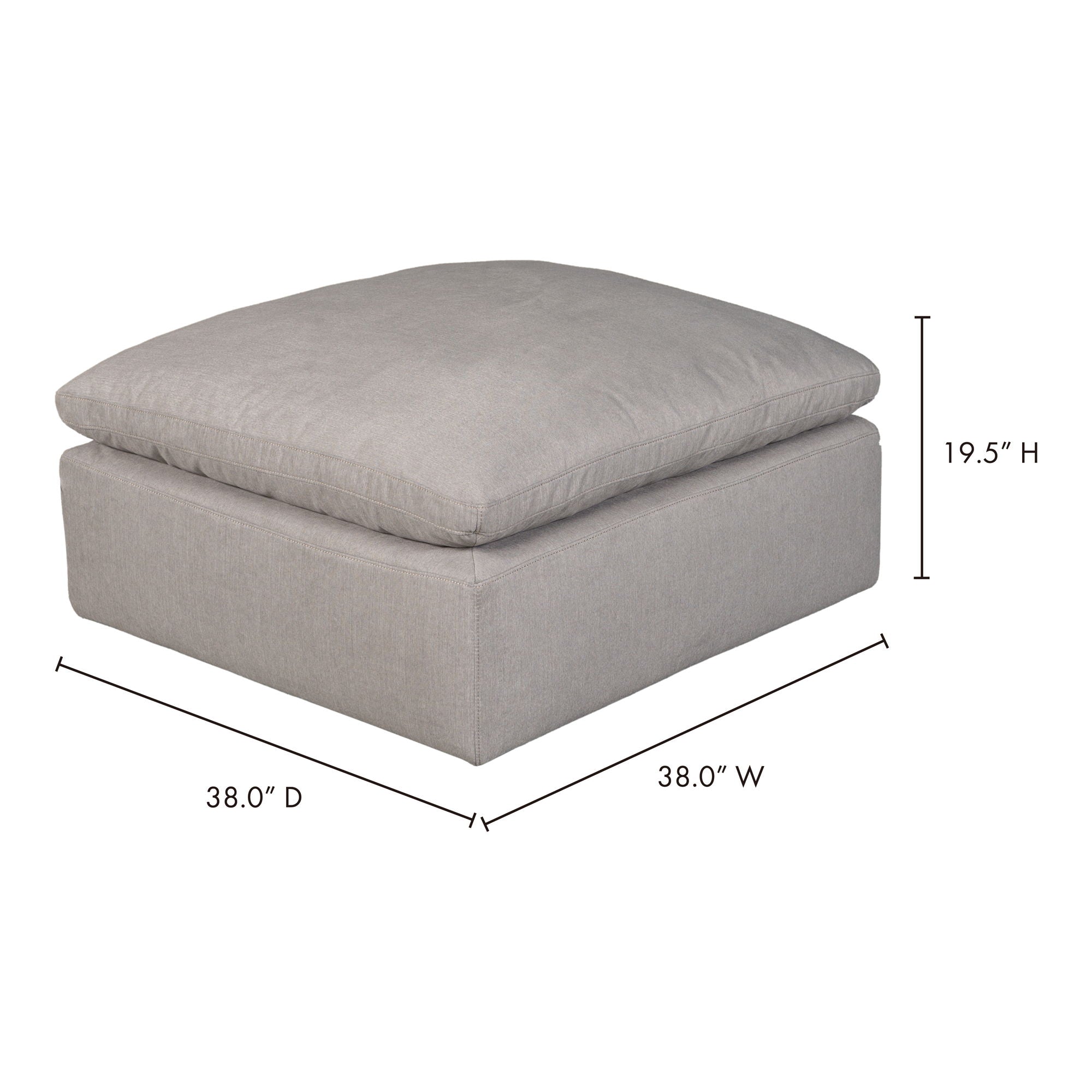 Terra - Livesmart Fabric Condo Ottoman - Light Gray