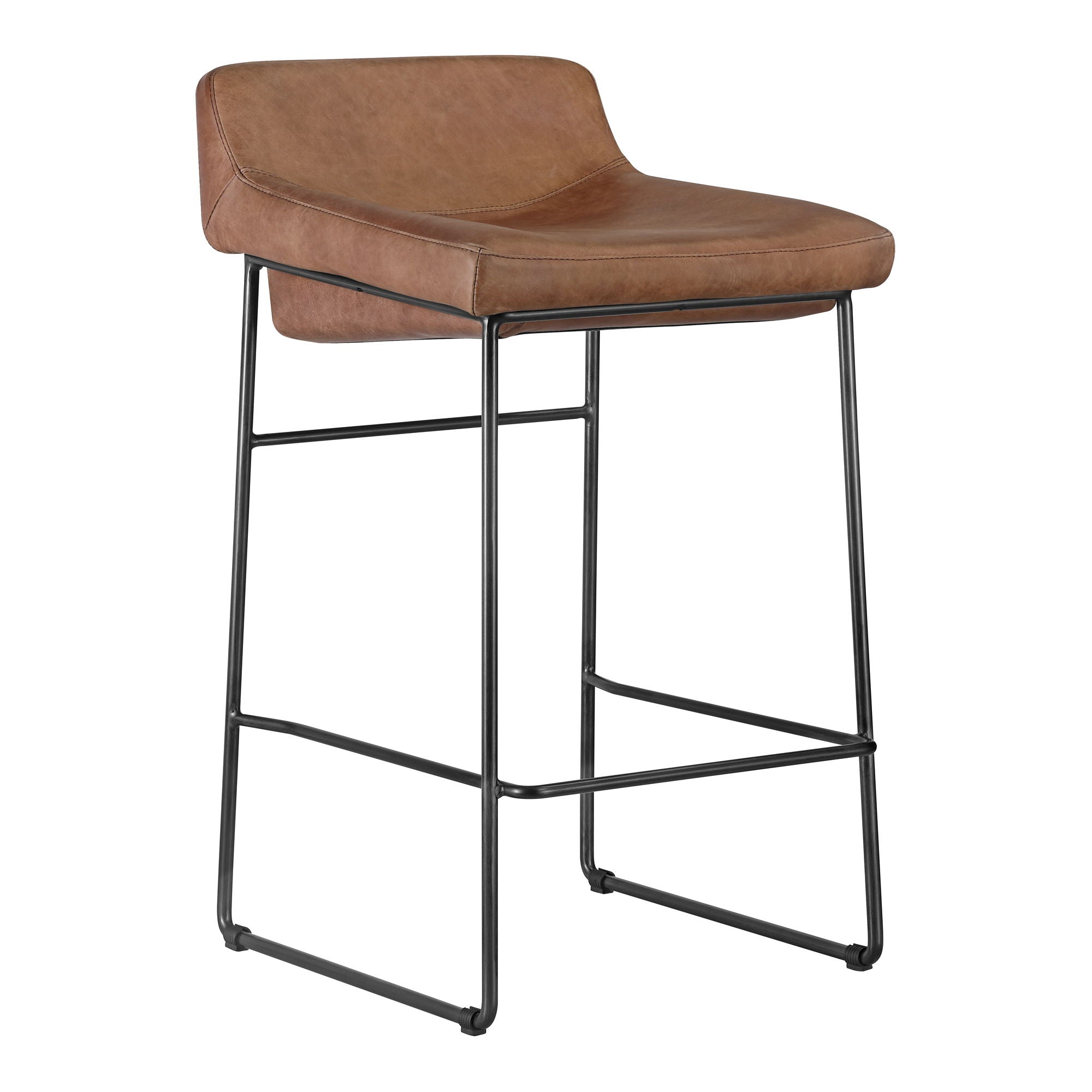 Starlet - Counter Stool Open Road Leather (Set of 2) - Brown