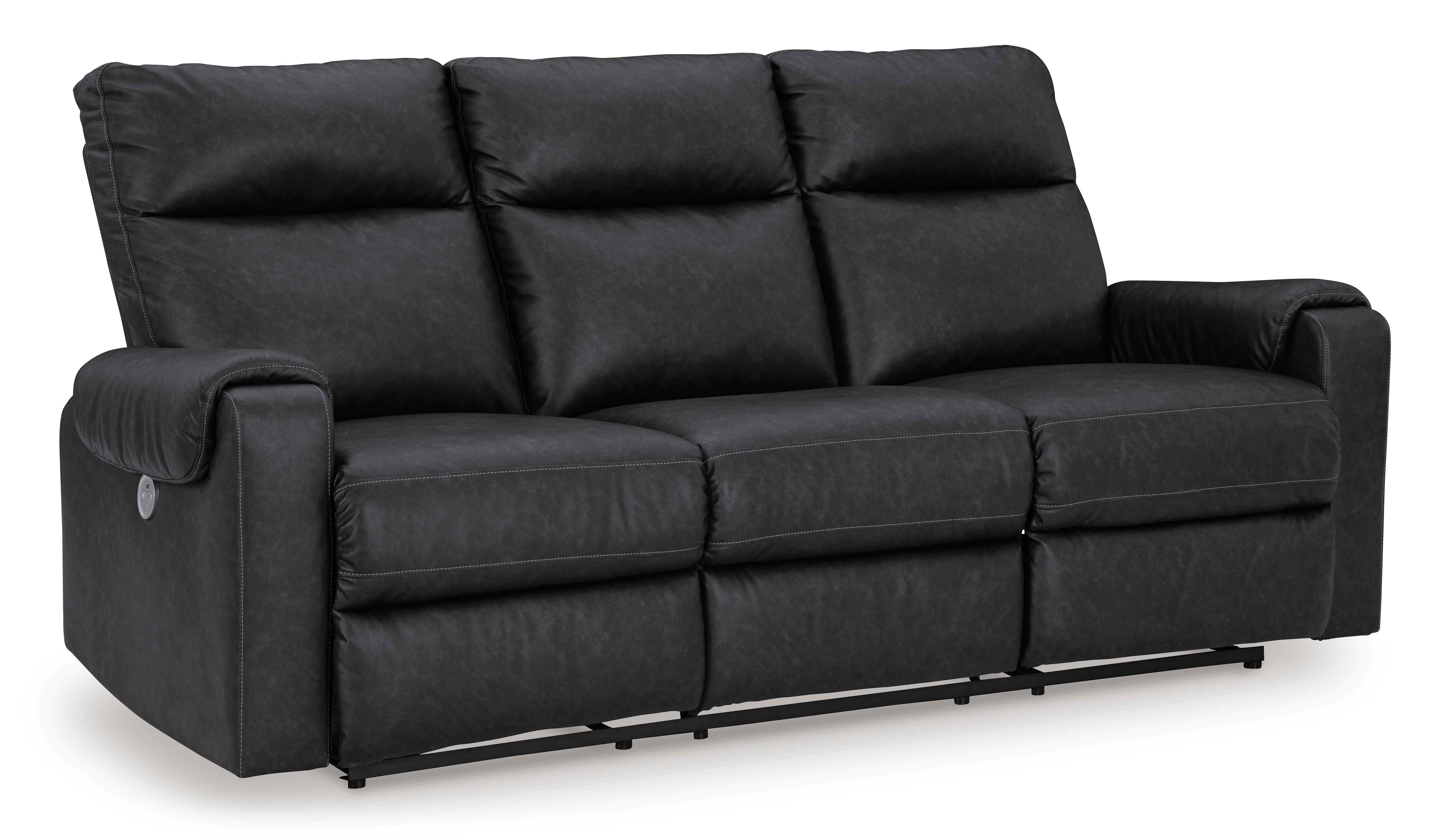 Axtellton - Carbon - Power Reclining Sofa - Faux Leather