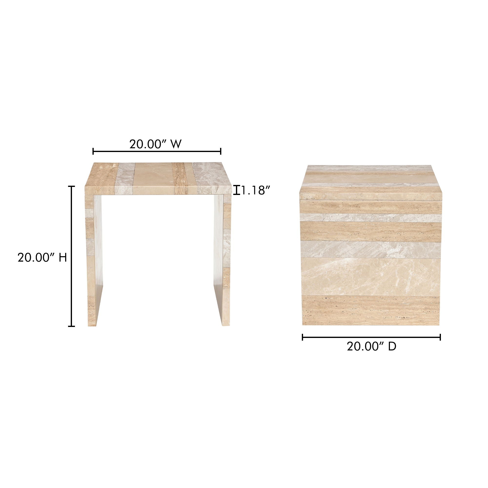 Rosa - Accent Table - Multicolor Marble