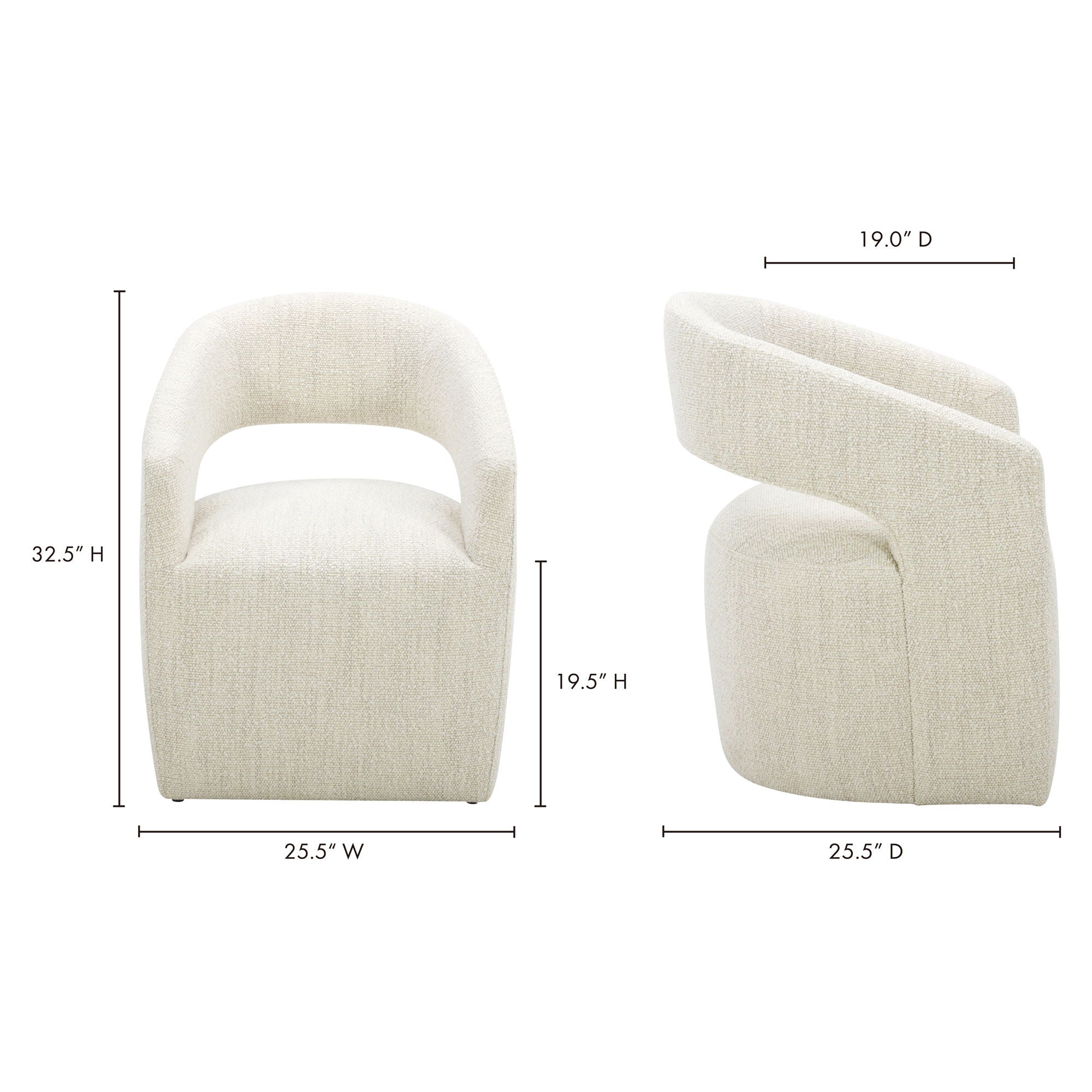 Barrow - Rolling Dining Room Chair - White Mist
