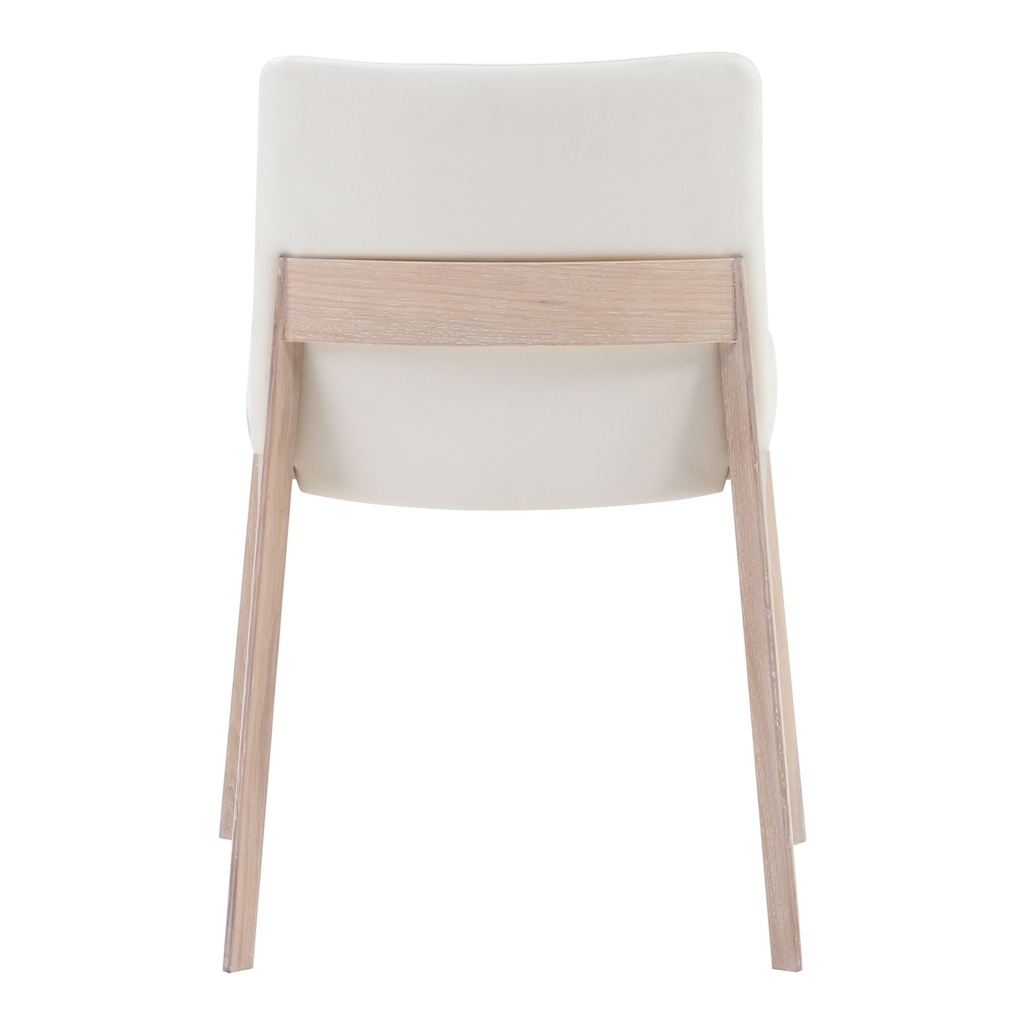 Deco - Oak Dining Chair PVC (Set of 2) - Cream White