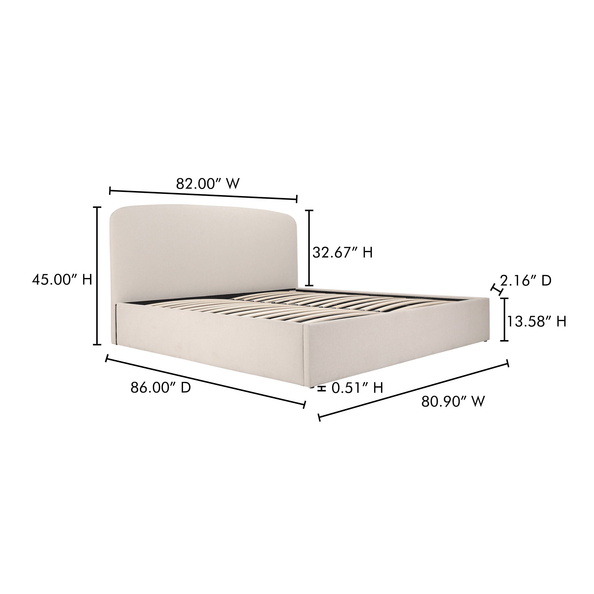 Joan - King Storage Bed - Cream
