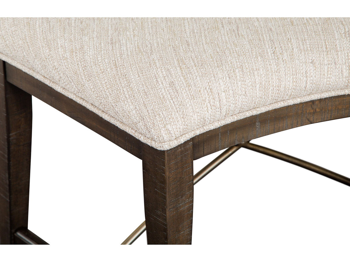 Westley Falls - Curved Bench With Upholstered Seat - Graphite