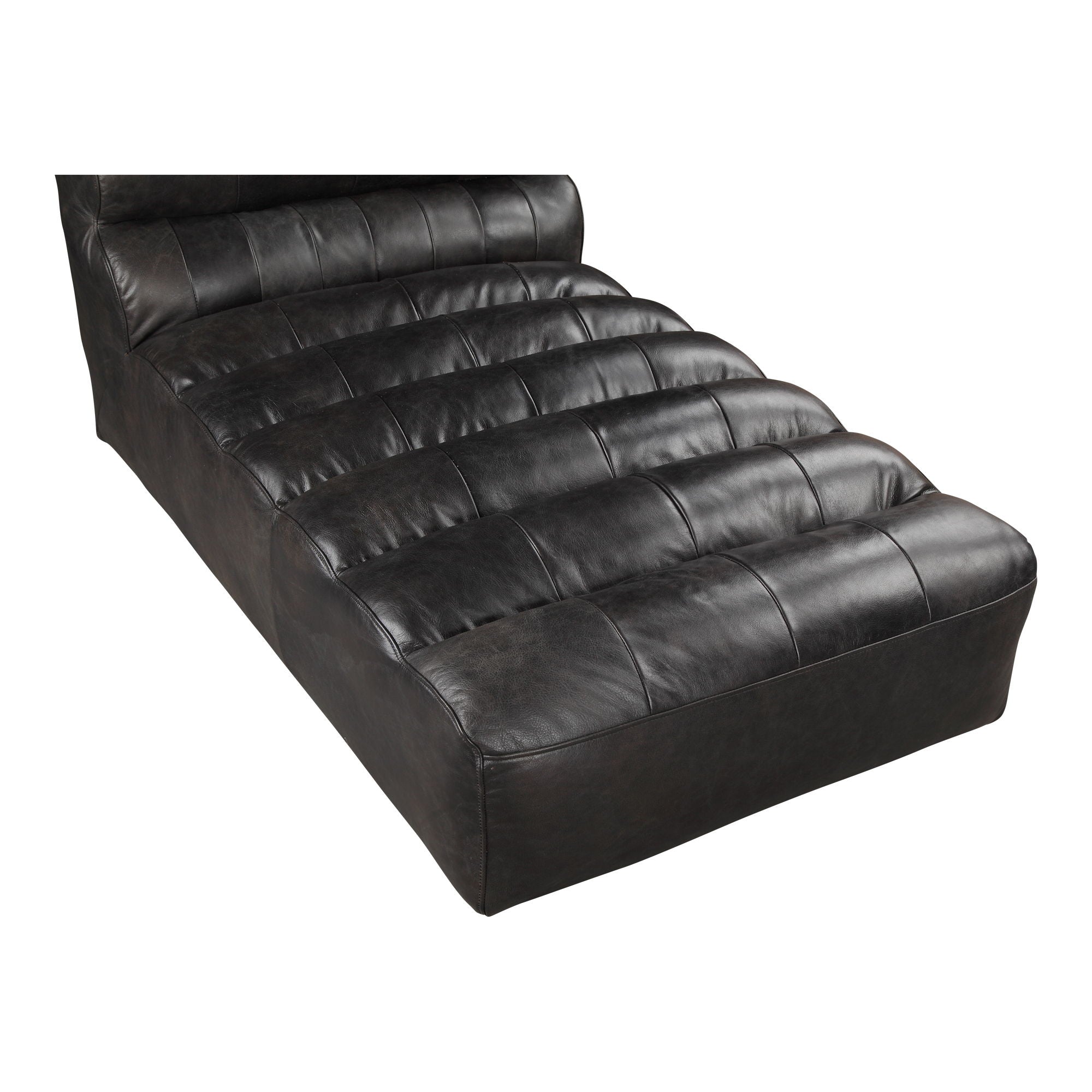 Ramsay - Leather Chaise - Black