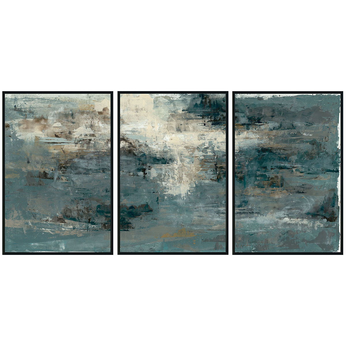 Bravo - Painting 72' x 36' By Buddy Whitlock (Set of 3) - Black