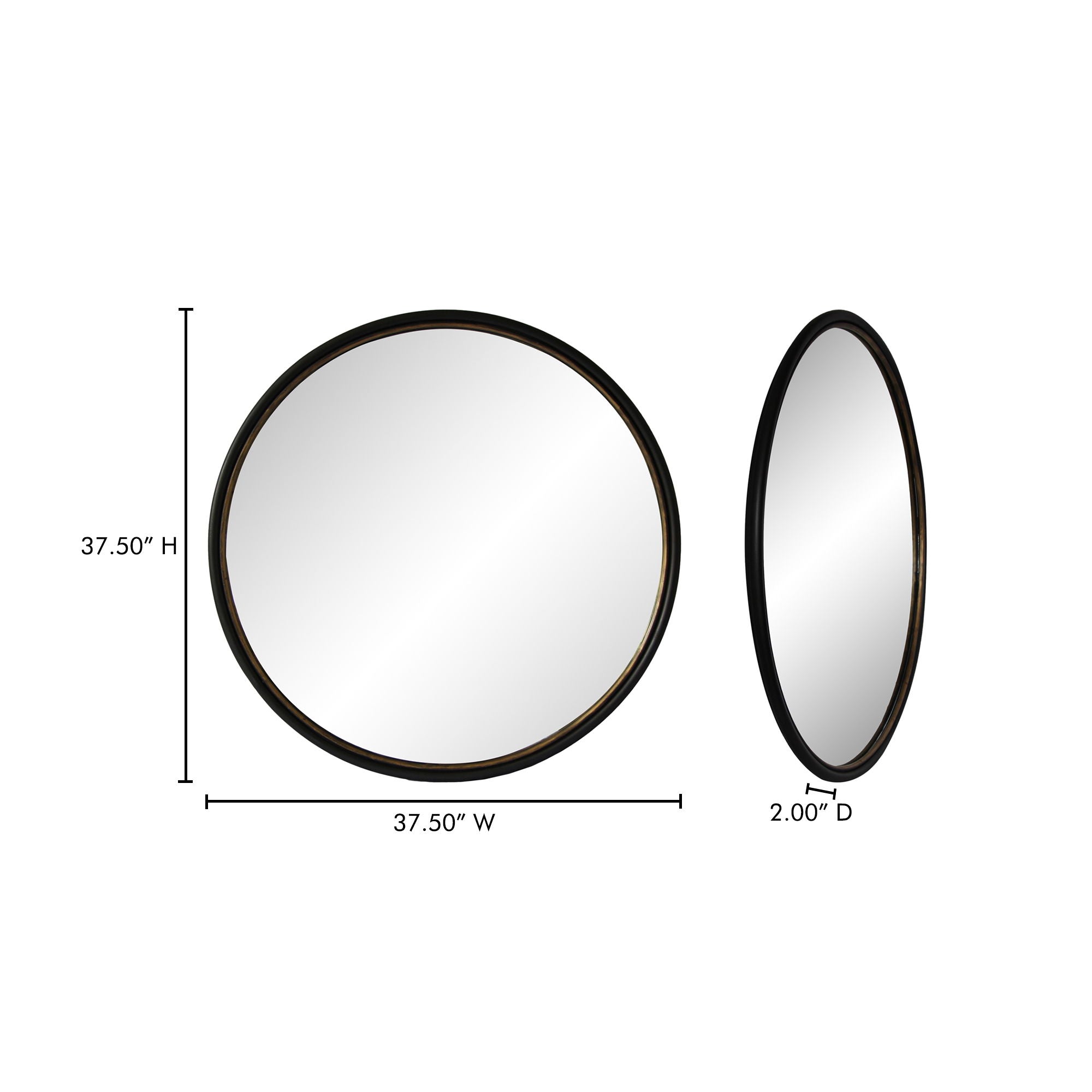 Sax - Round Mirror - Black