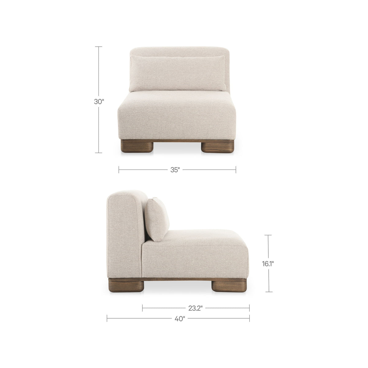 June - Slipper Chair - Oatmeal