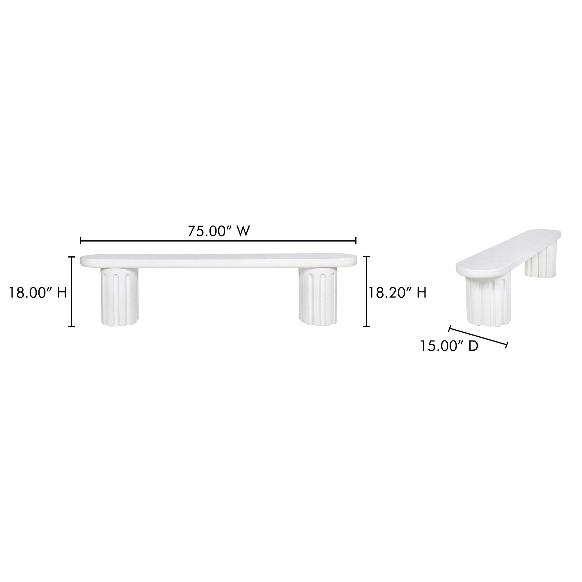 Eris - Outdoor Dining Bench - White