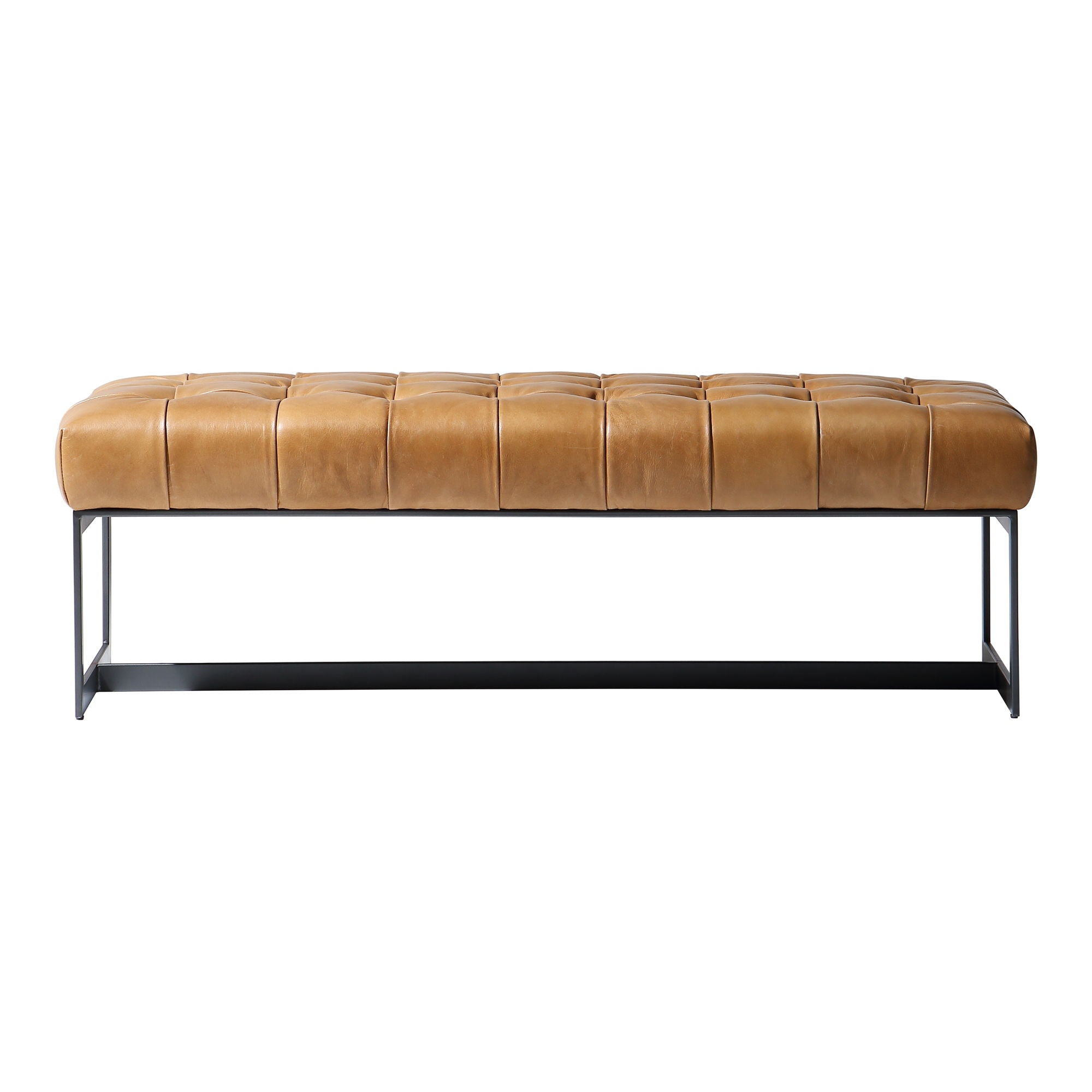 Wyatt - Leather Bench - Light Brown