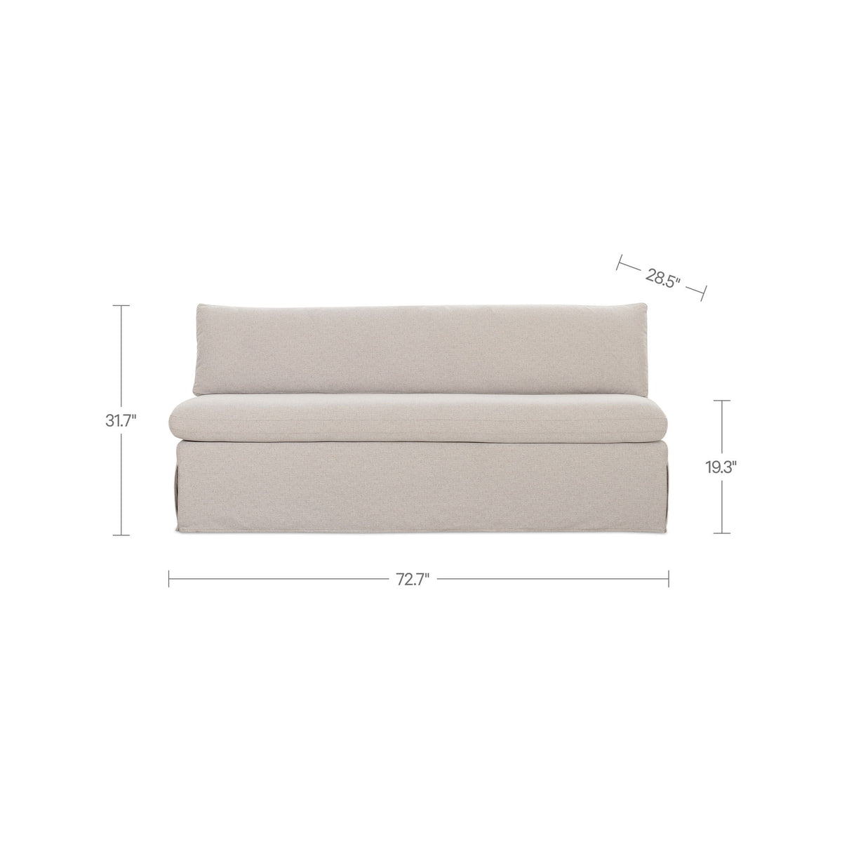 Fable - Slipcover Dining Bench - Beige