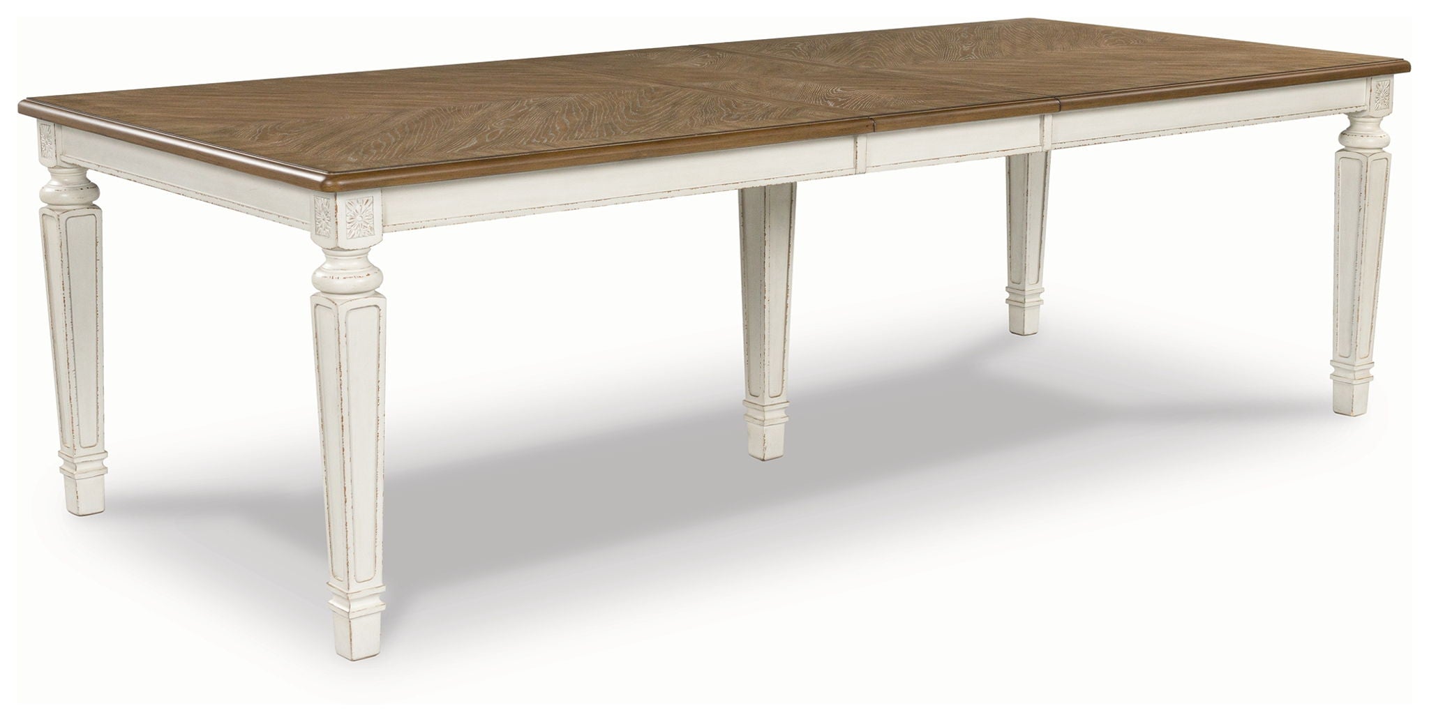 Realyn - Chipped White - XL Rect Dining Room Ext Table