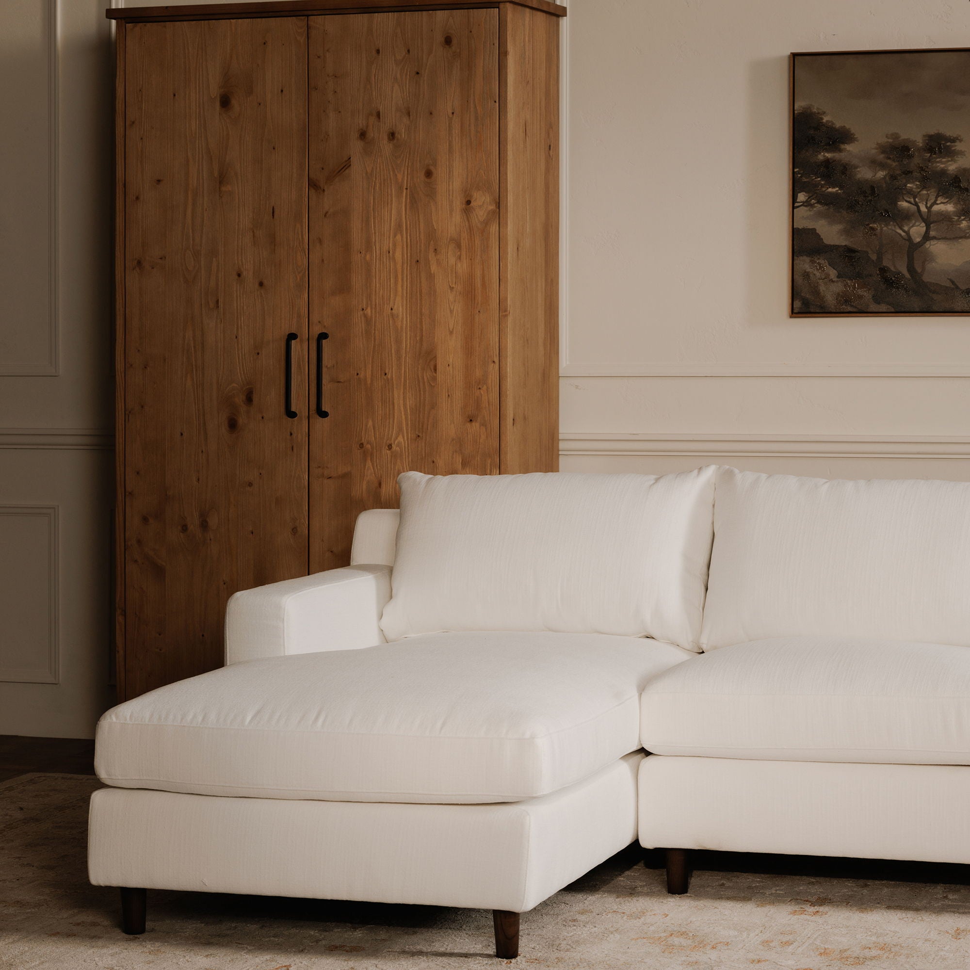Hutton - Left Sectional - White