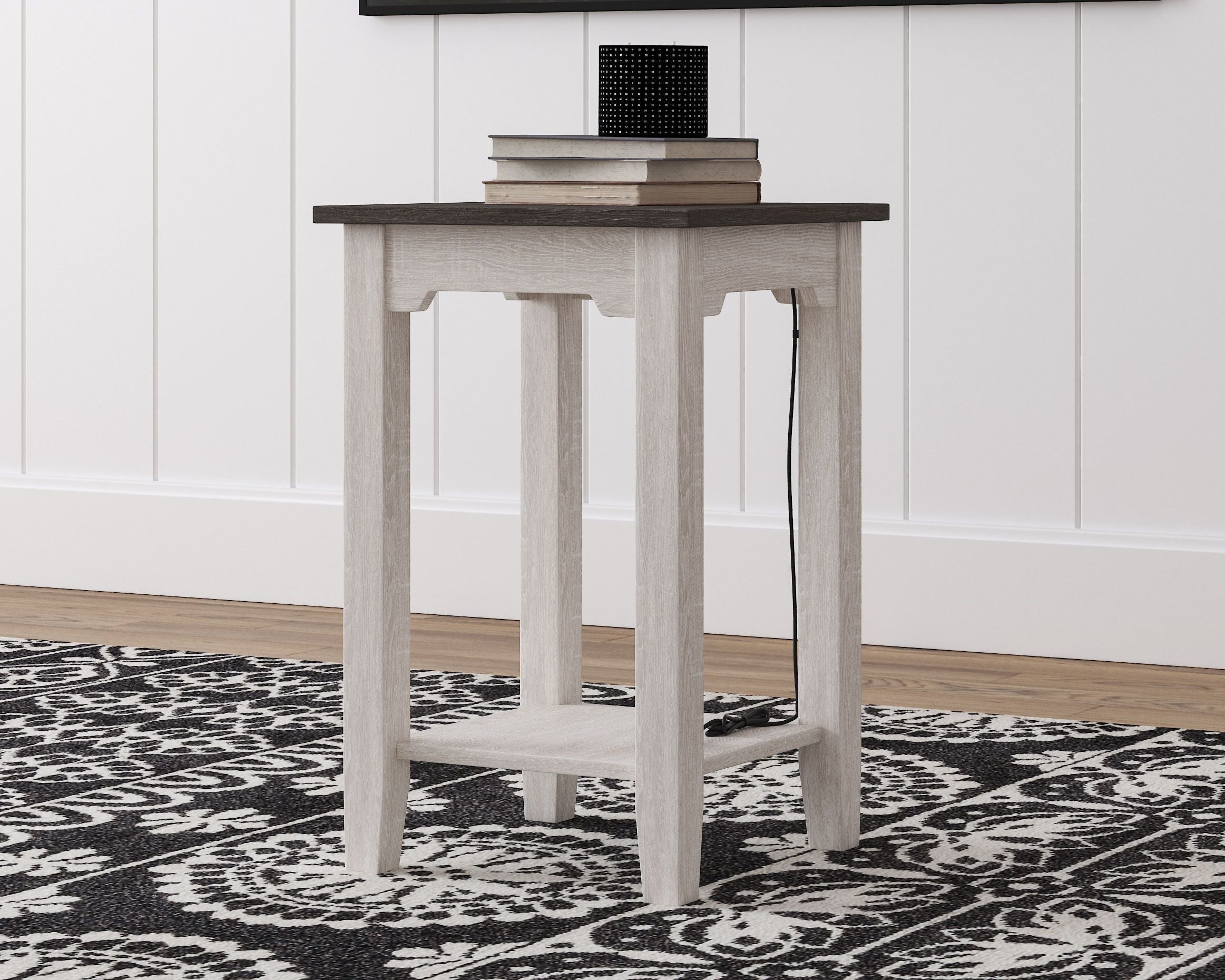 Dorrinson - White / Black / Gray - Chair Side End Table