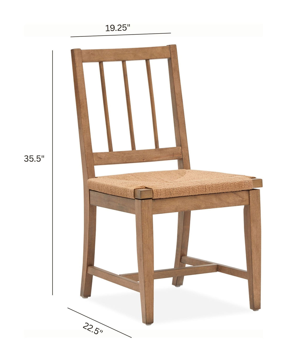 Lindon - Dining Side Chair With Paper Cord Seat (Set of 2) - Light Brown