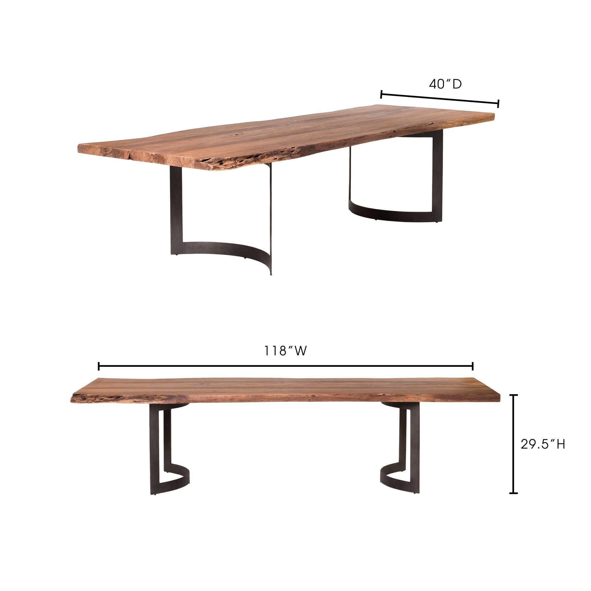 Bent - Large Dining Table - Natural Stain