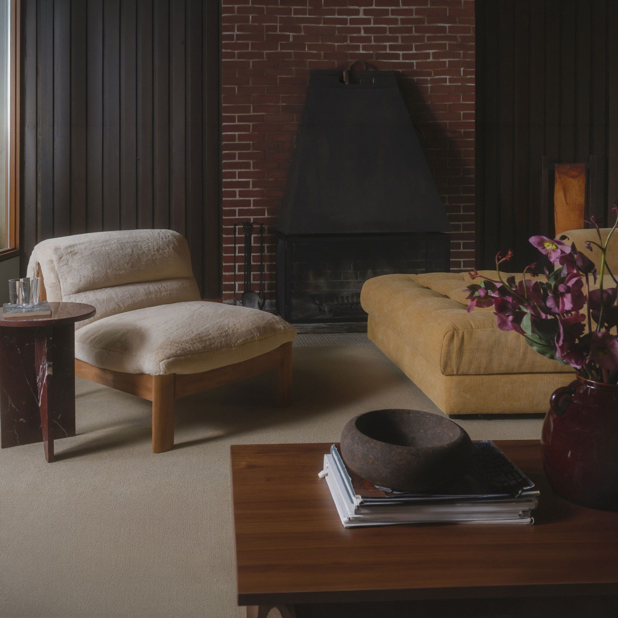 Pierce - Accent Chair Faux Fur - Brown