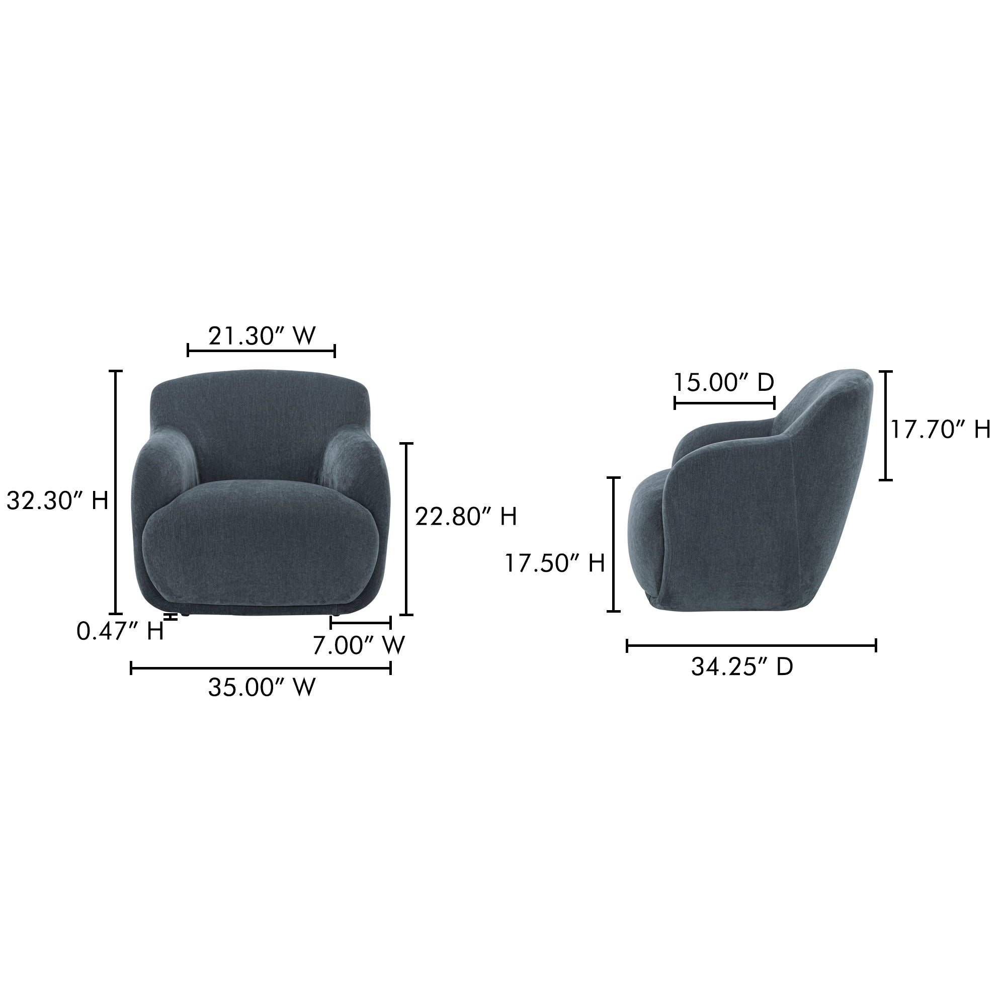 Stevie - Lounge Chair - Slate Blue