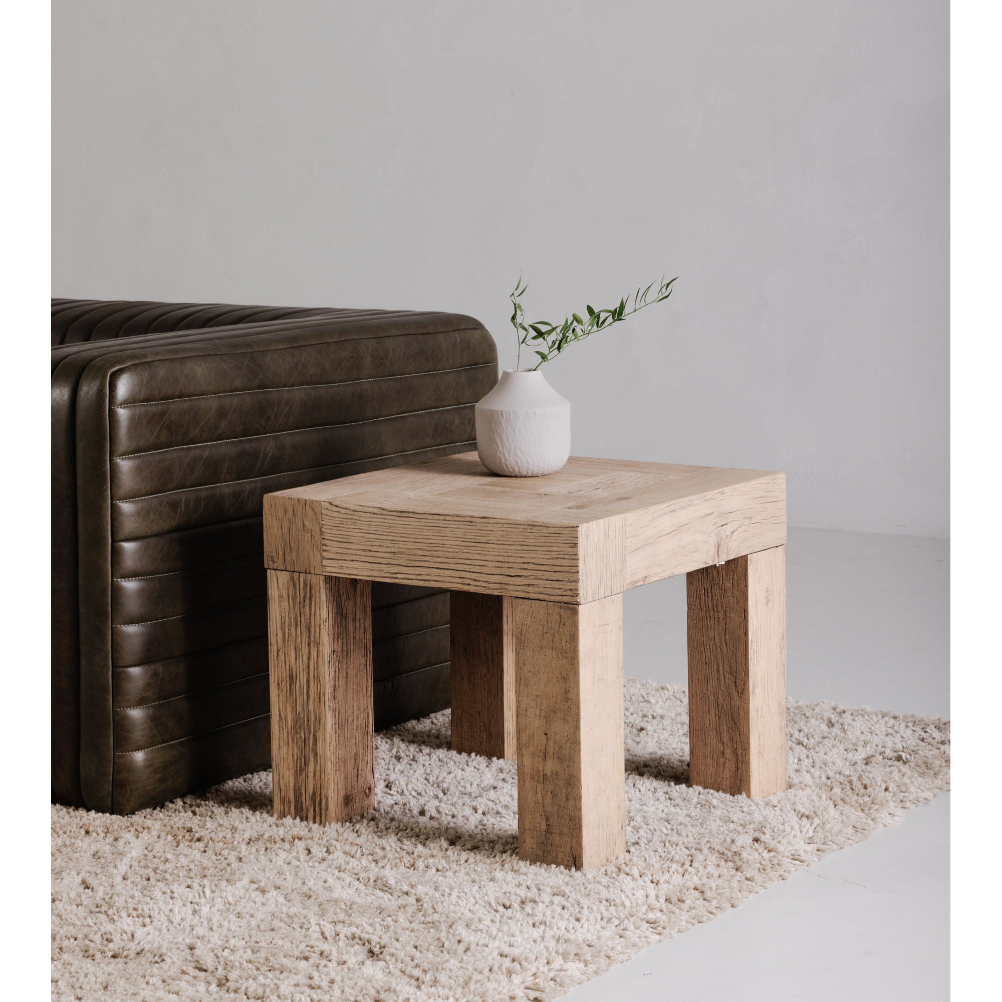 Evander - Side Table - Aged Oak