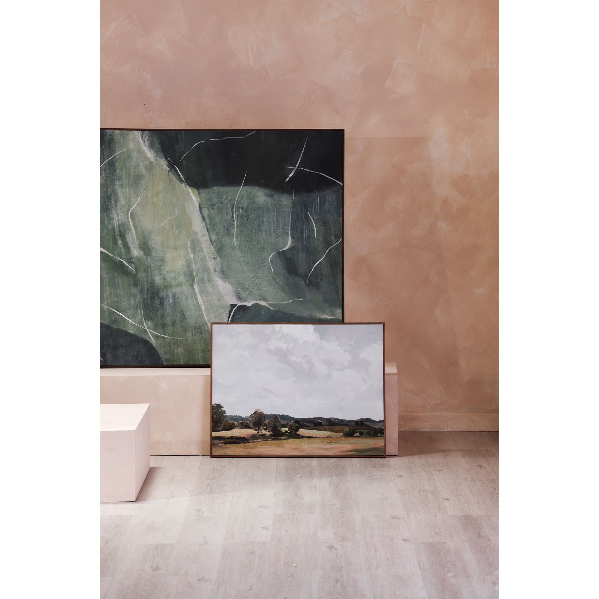 Vast Country - Framed Painting - White