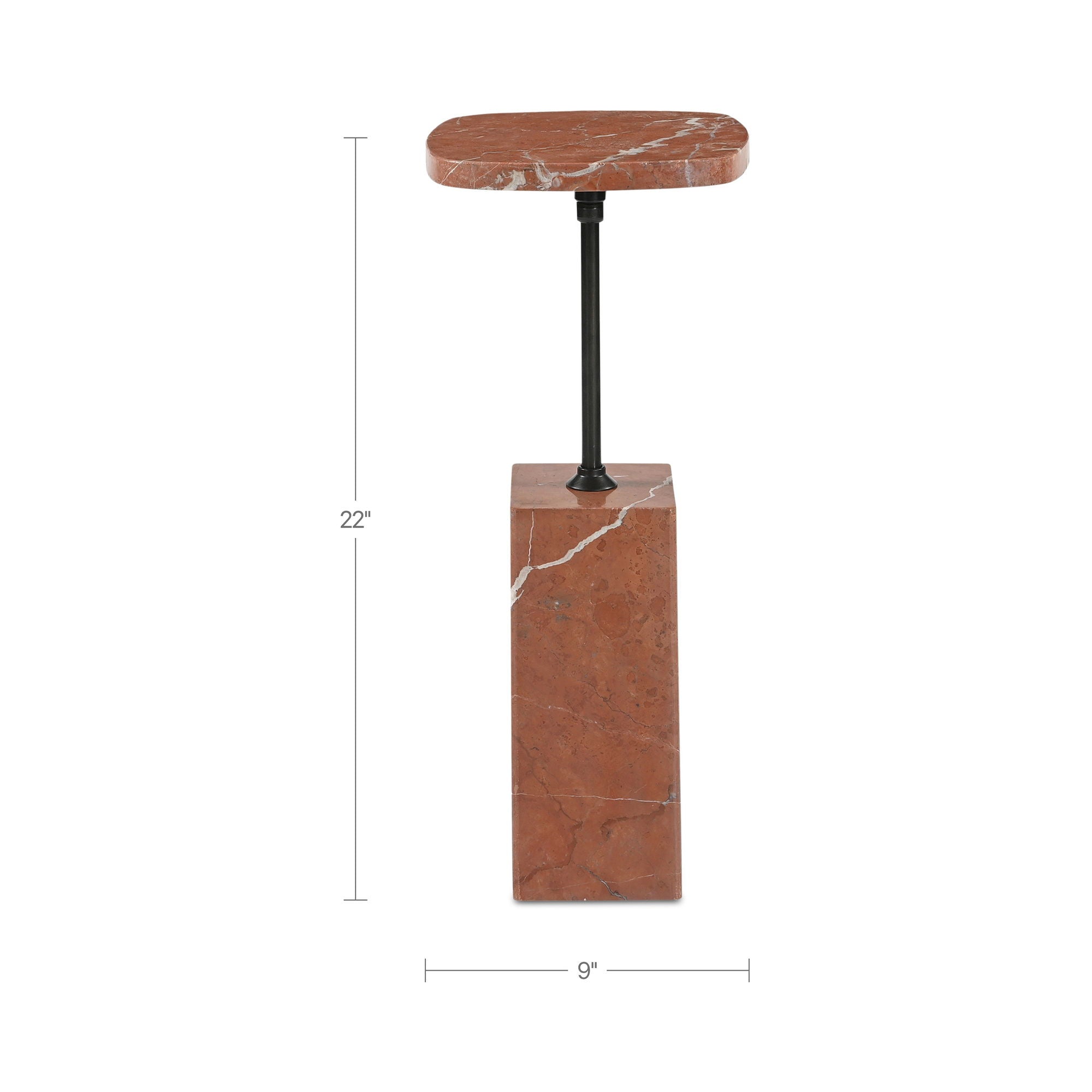 Caro - Side Table Alicante Marble - Rosso / Red