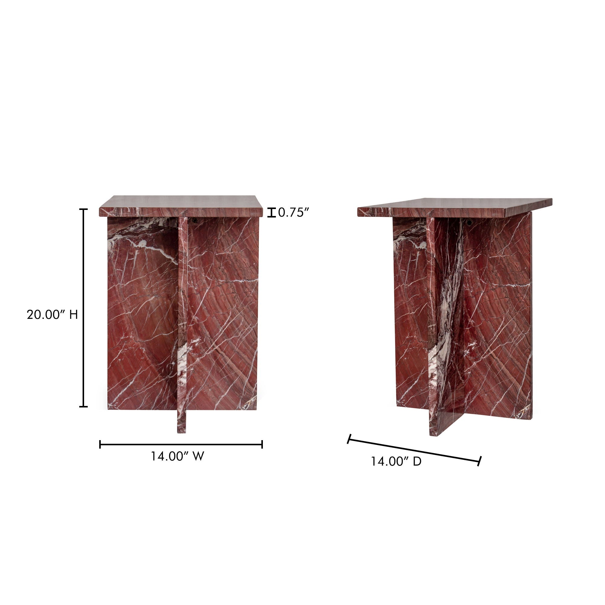 Blair - Accent Table - Rosso
