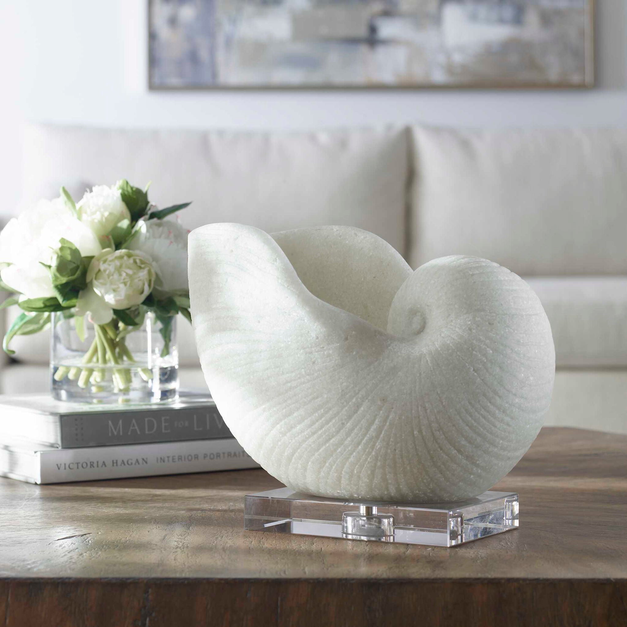 Nautilus Shell - Sculpture - White