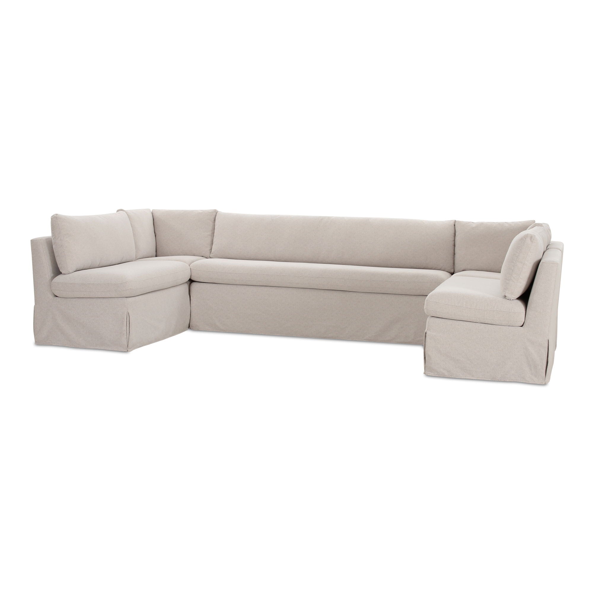 Fable - 5 Piece Slipcover Dining Banquette U-Shape - Beige