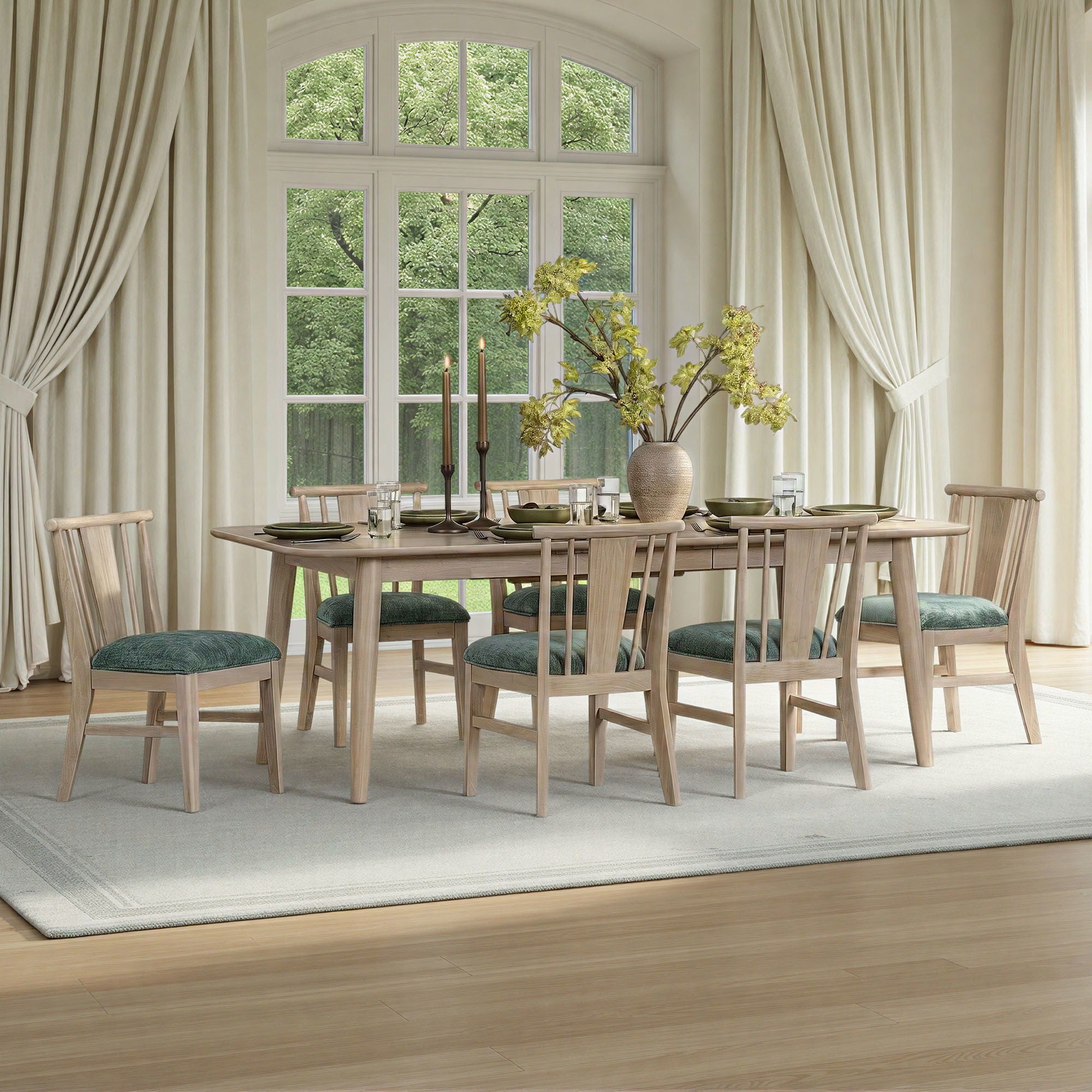 West End - Spindle Chair With Sage Green Seat