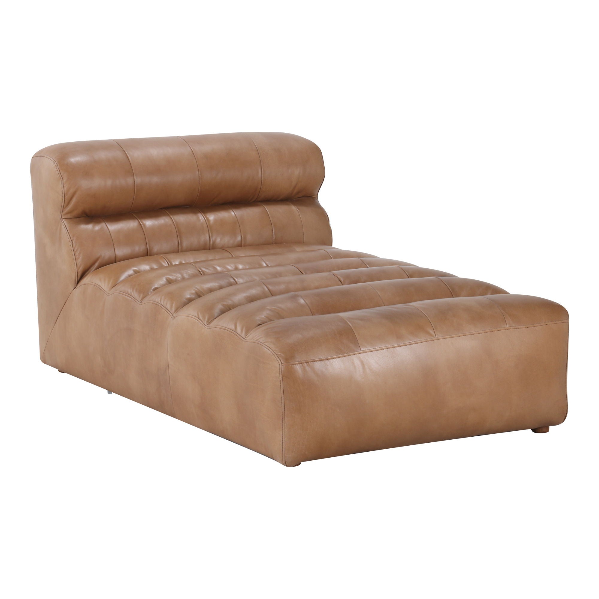 Ramsay - Leather Chaise - Light Brown