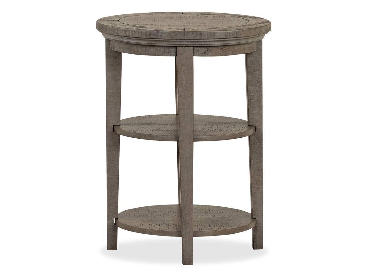 Paxton Place - Round Accent End Table - Dovetail Gray