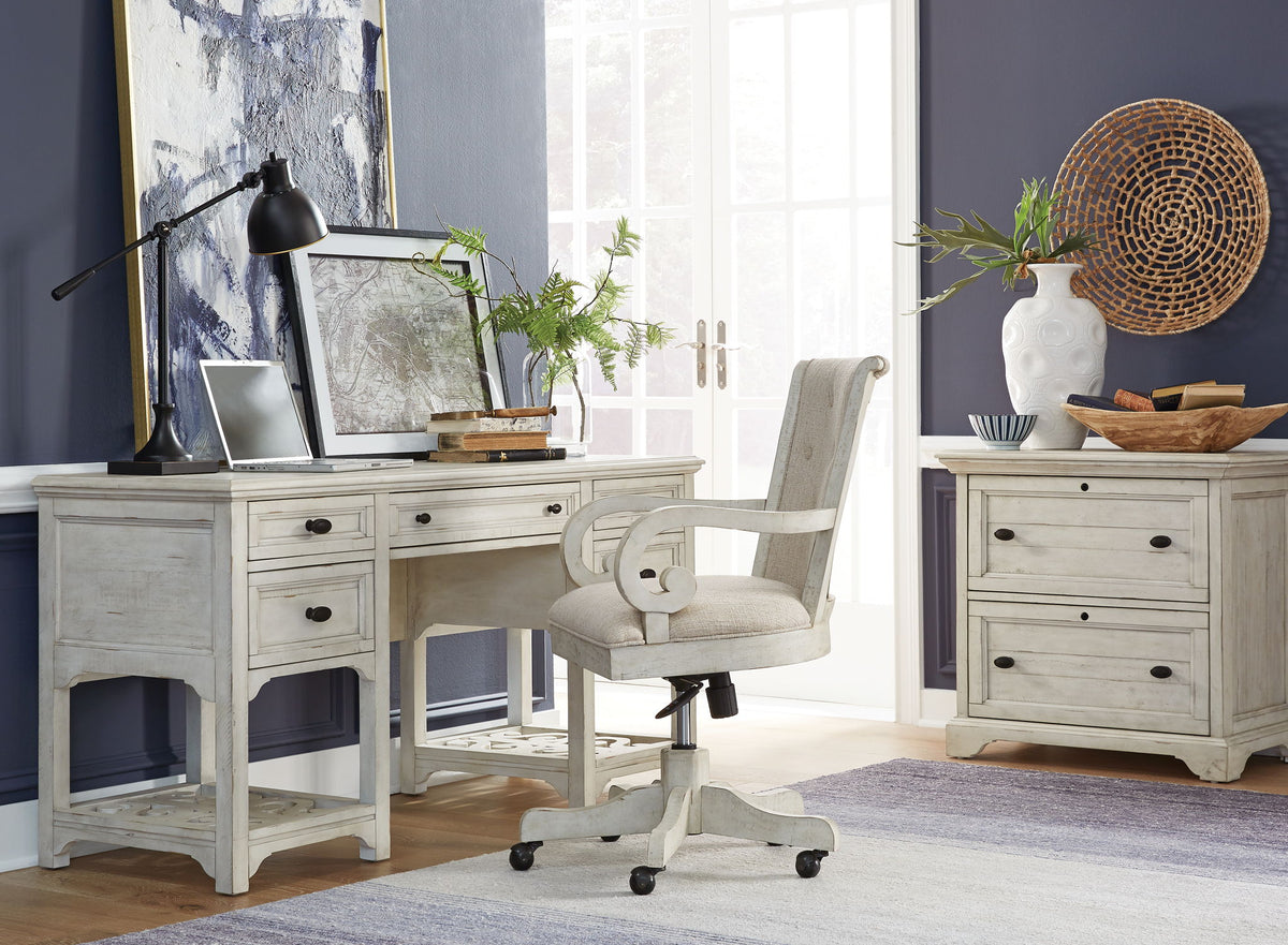 Bronwyn - Fully Upholstered Swivel Chair - Alabaster