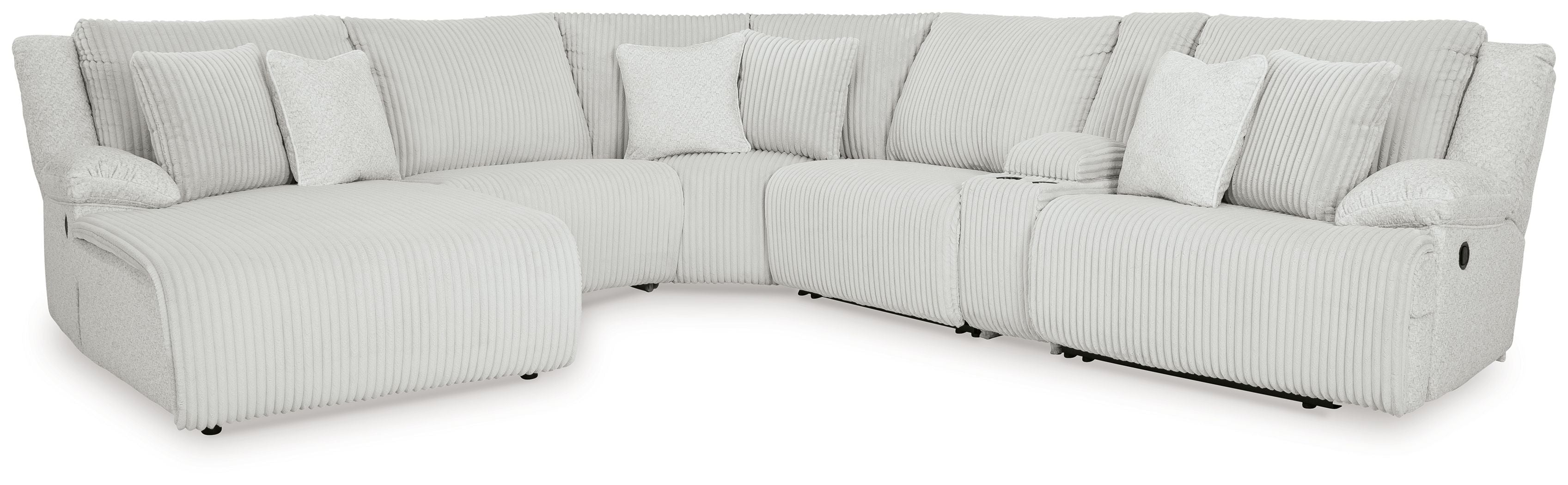 Top Tier - Alloy - 6-Piece Reclining Sectional With Laf Chaise - Fabric