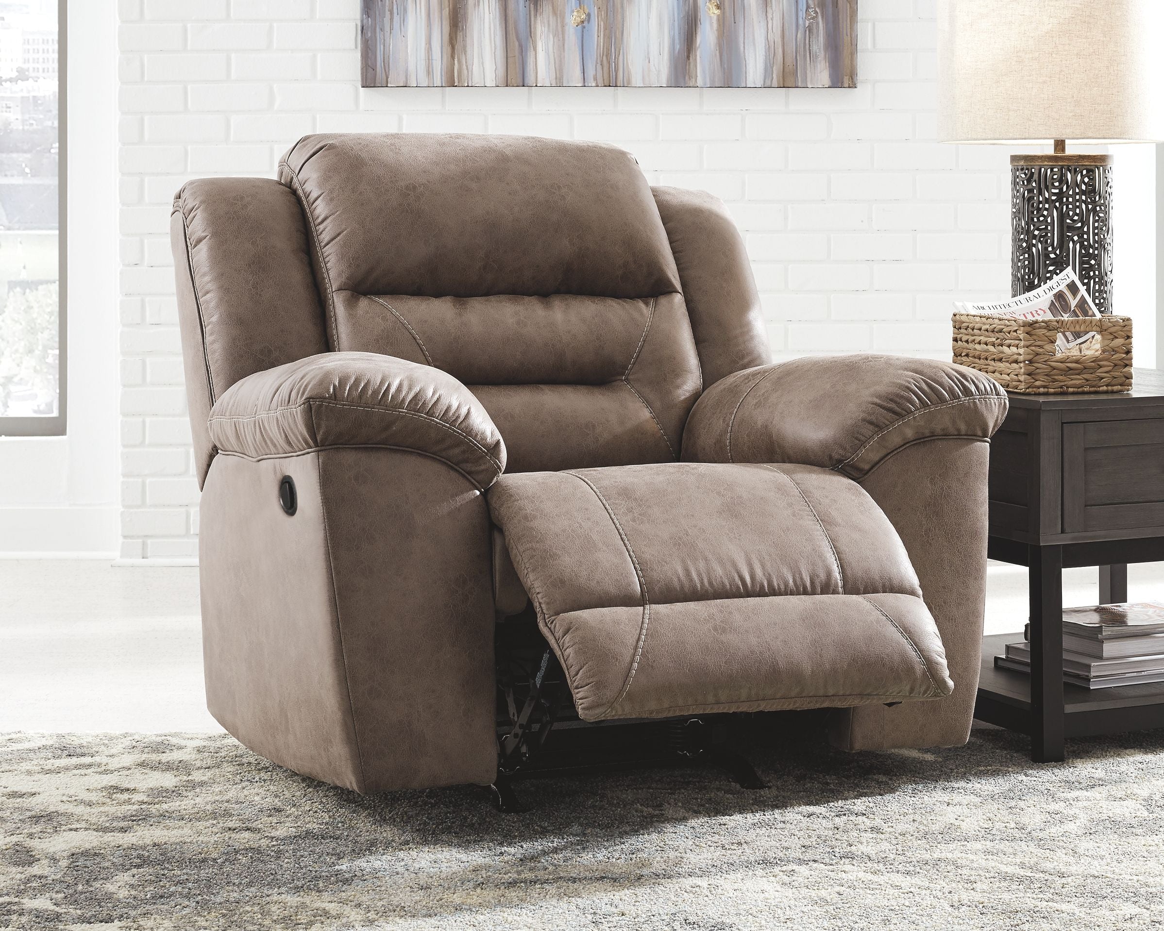 Stoneland - Fossil - Rocker Recliner - Faux Leather