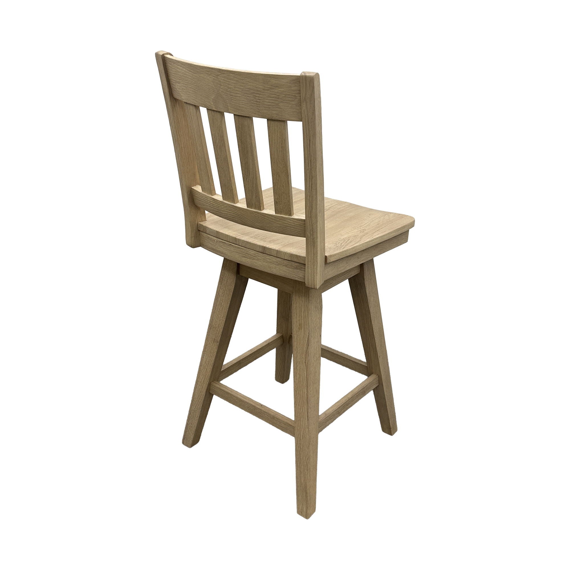 Wooden Barstool With Slat Back