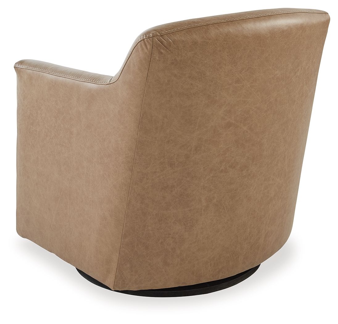 Bradney - Tumbleweed - Swivel Accent Chair - Leather Match