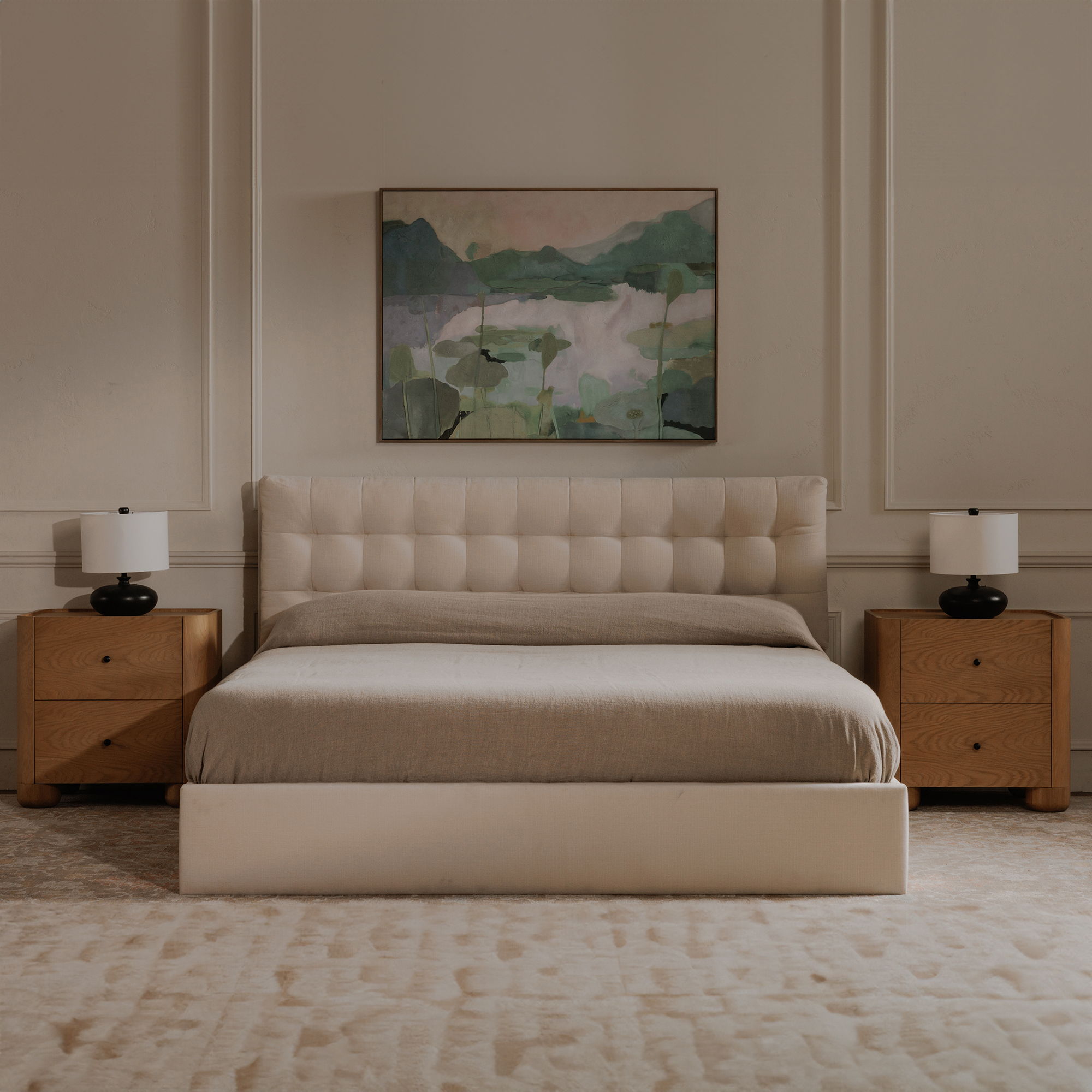 Sebastion - King Storage Bed - Cream