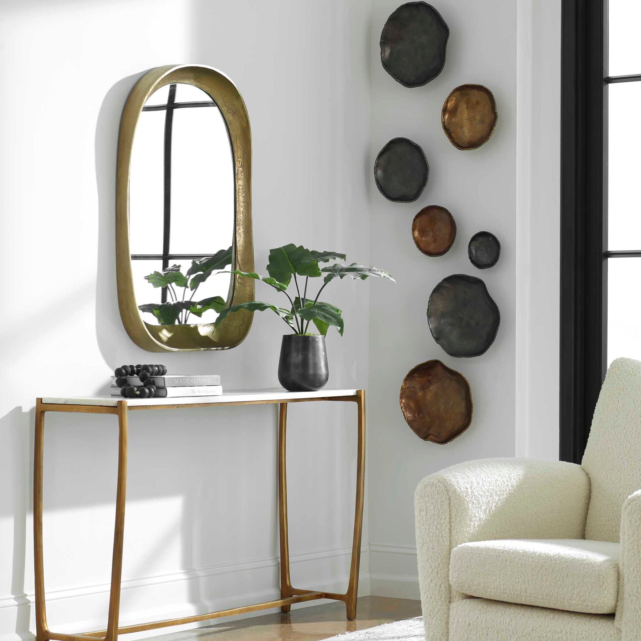 Lucky Coins - Wall Bowls (Set of 4) - Brass