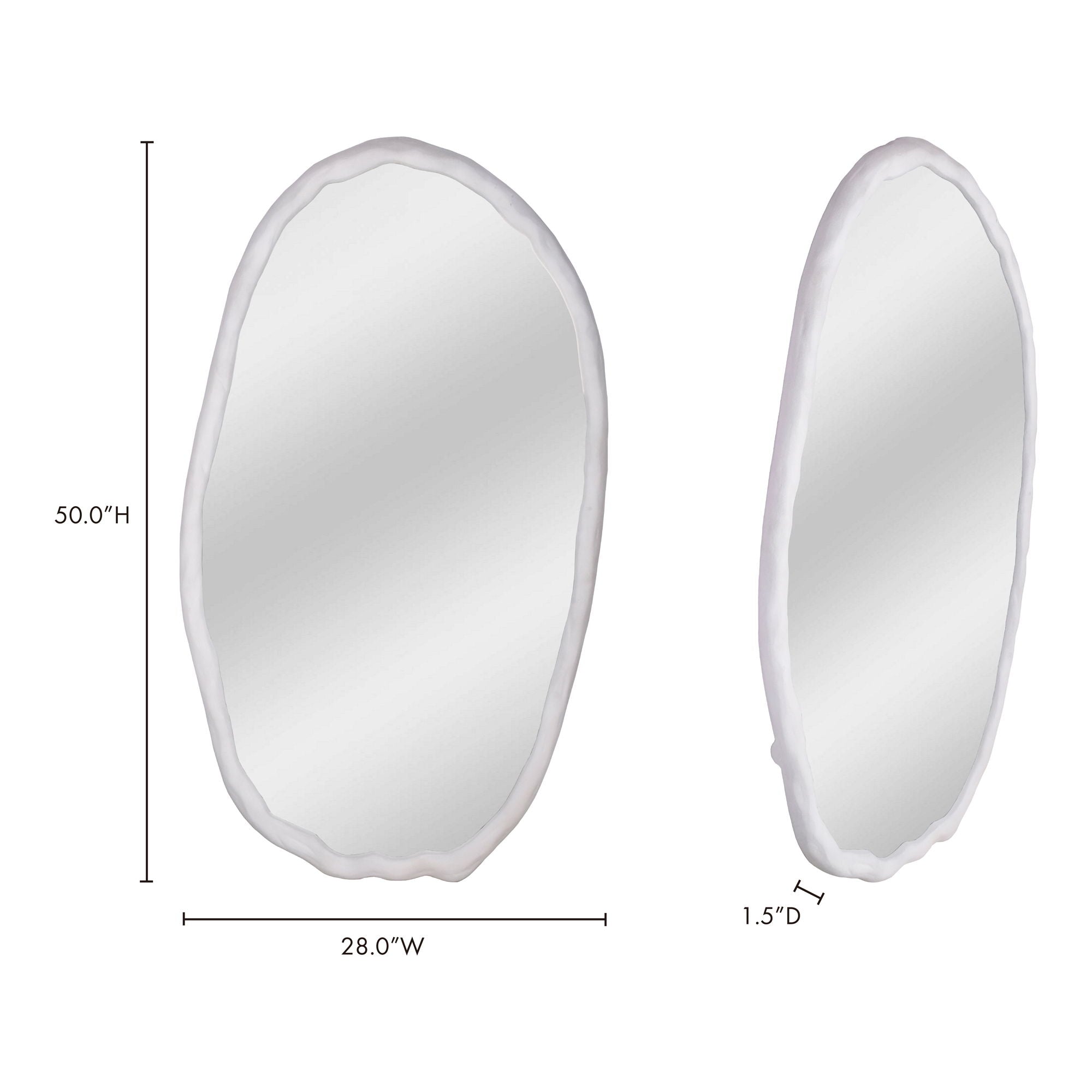 Foundry - Oval Mirror - White