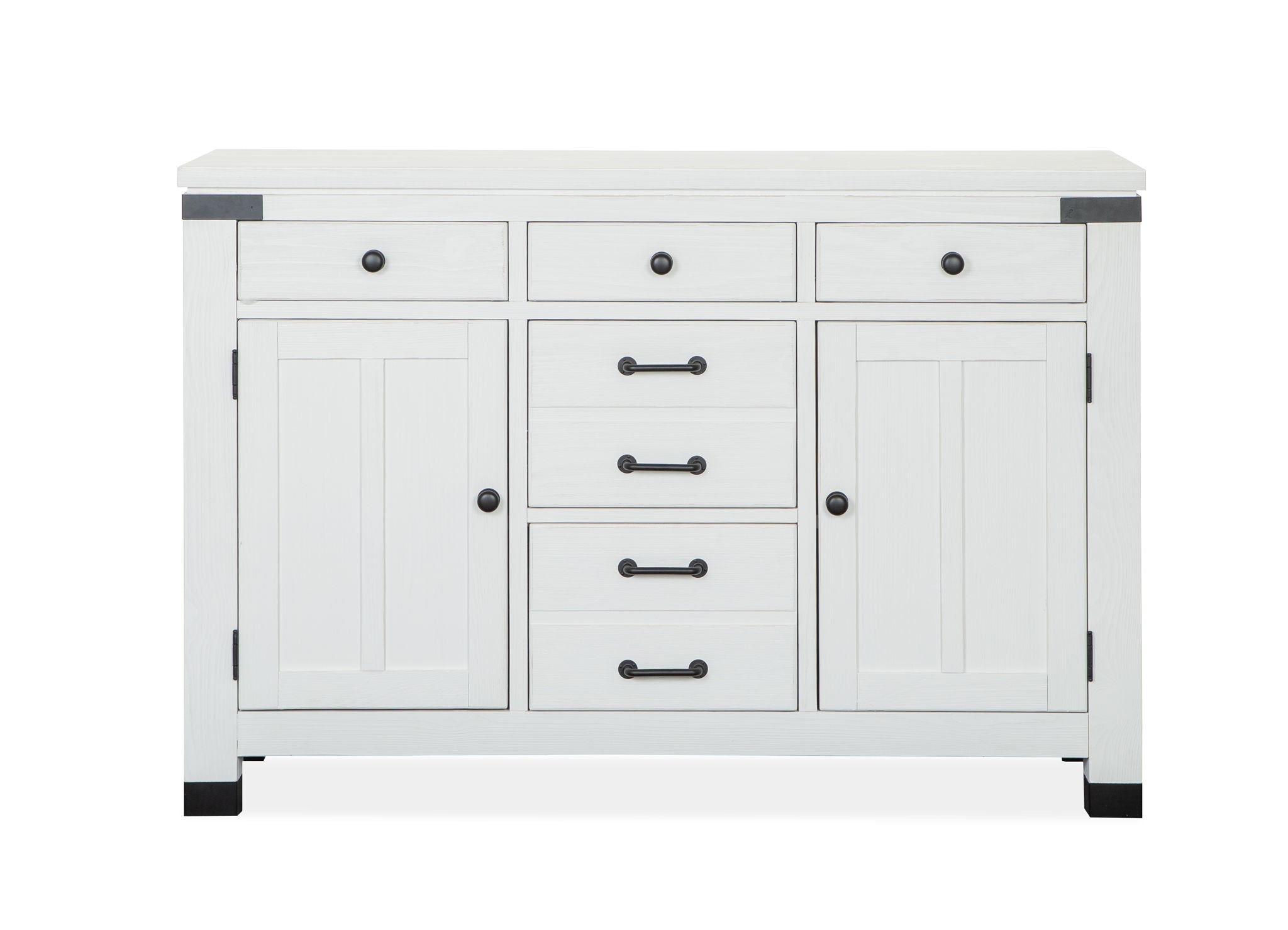 Harper Springs - Server With Hutch - Silo White