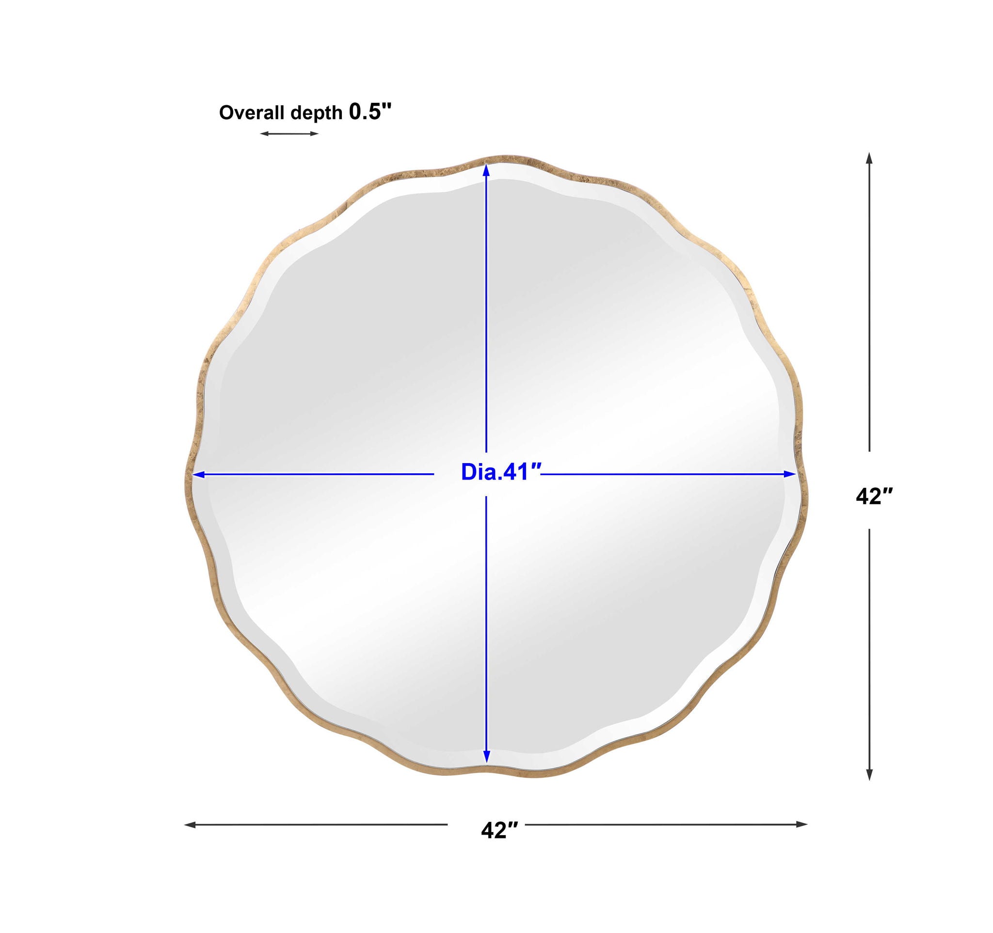 Aneta - Round Mirror - Gold