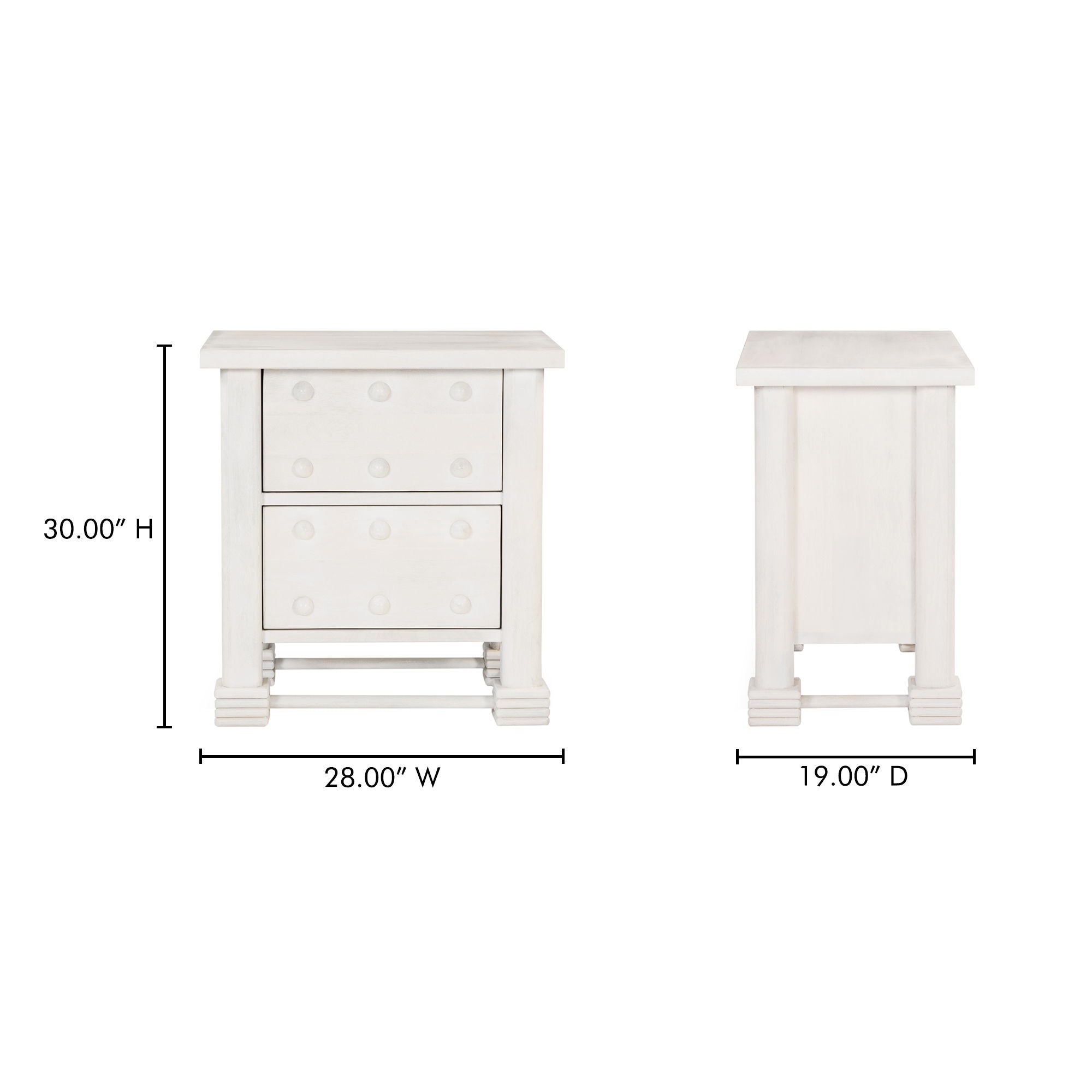 Clement - Nightstand - Whitewashed