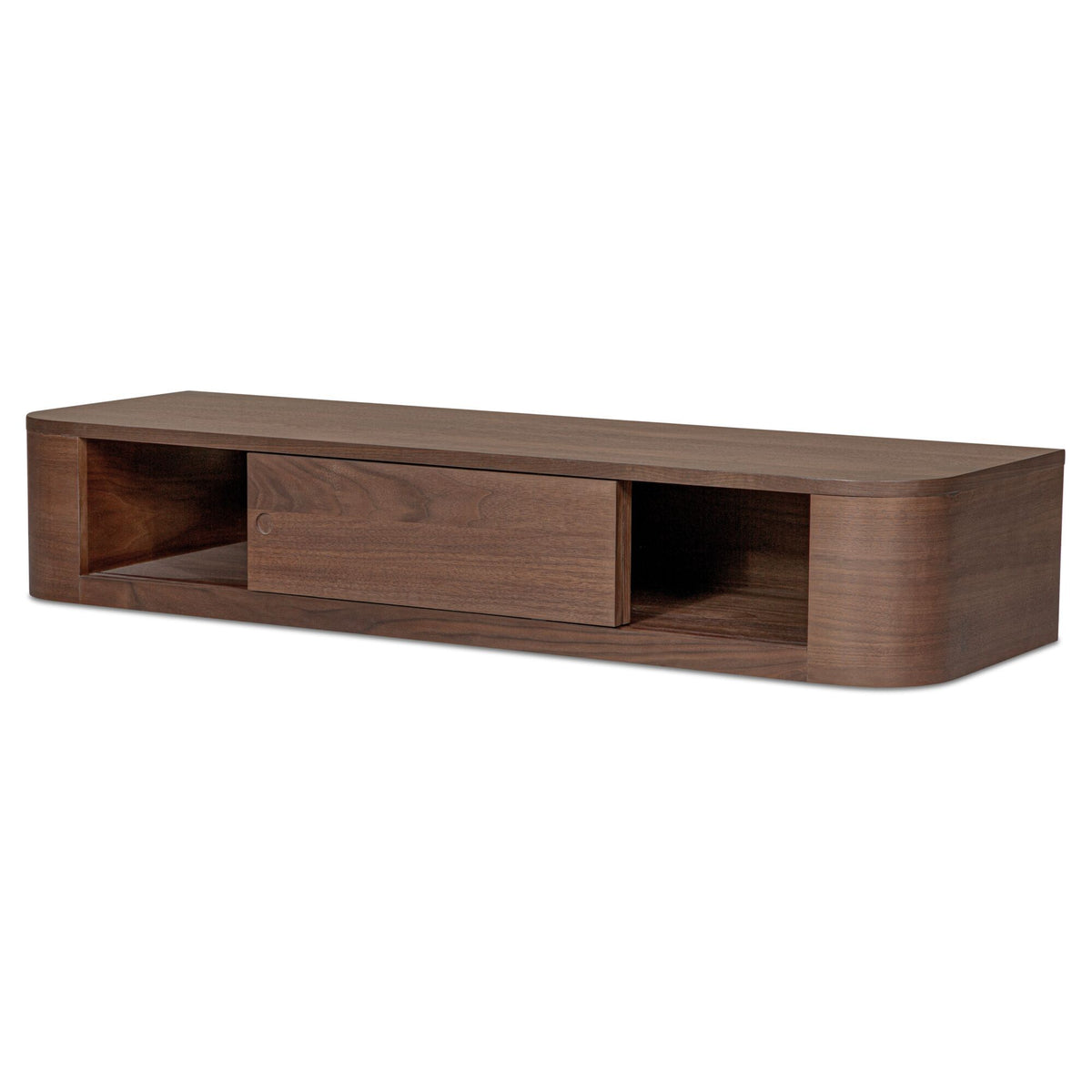 Round - Off Floating Console Table - Walnut / Brown